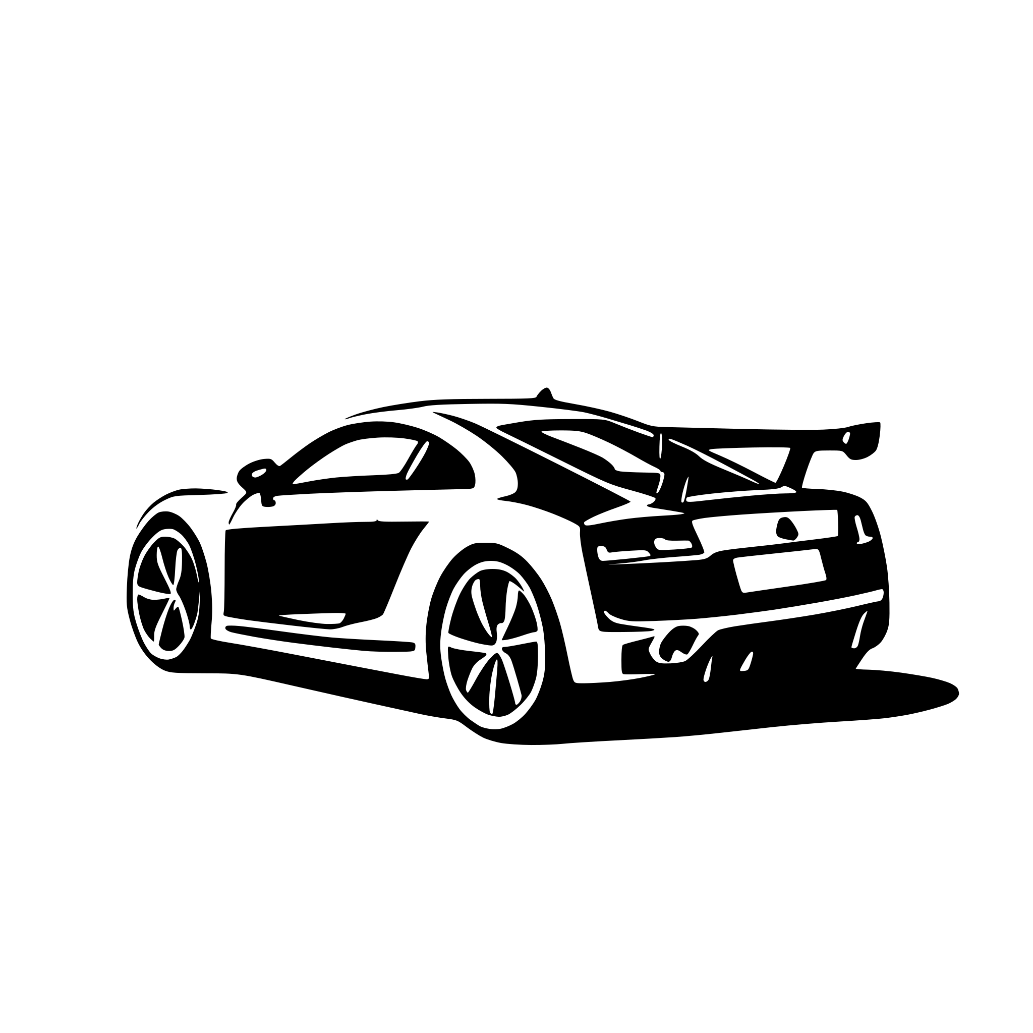AI-generated SVG of a Audi r8 as a drawing to color in. Without Logos.
