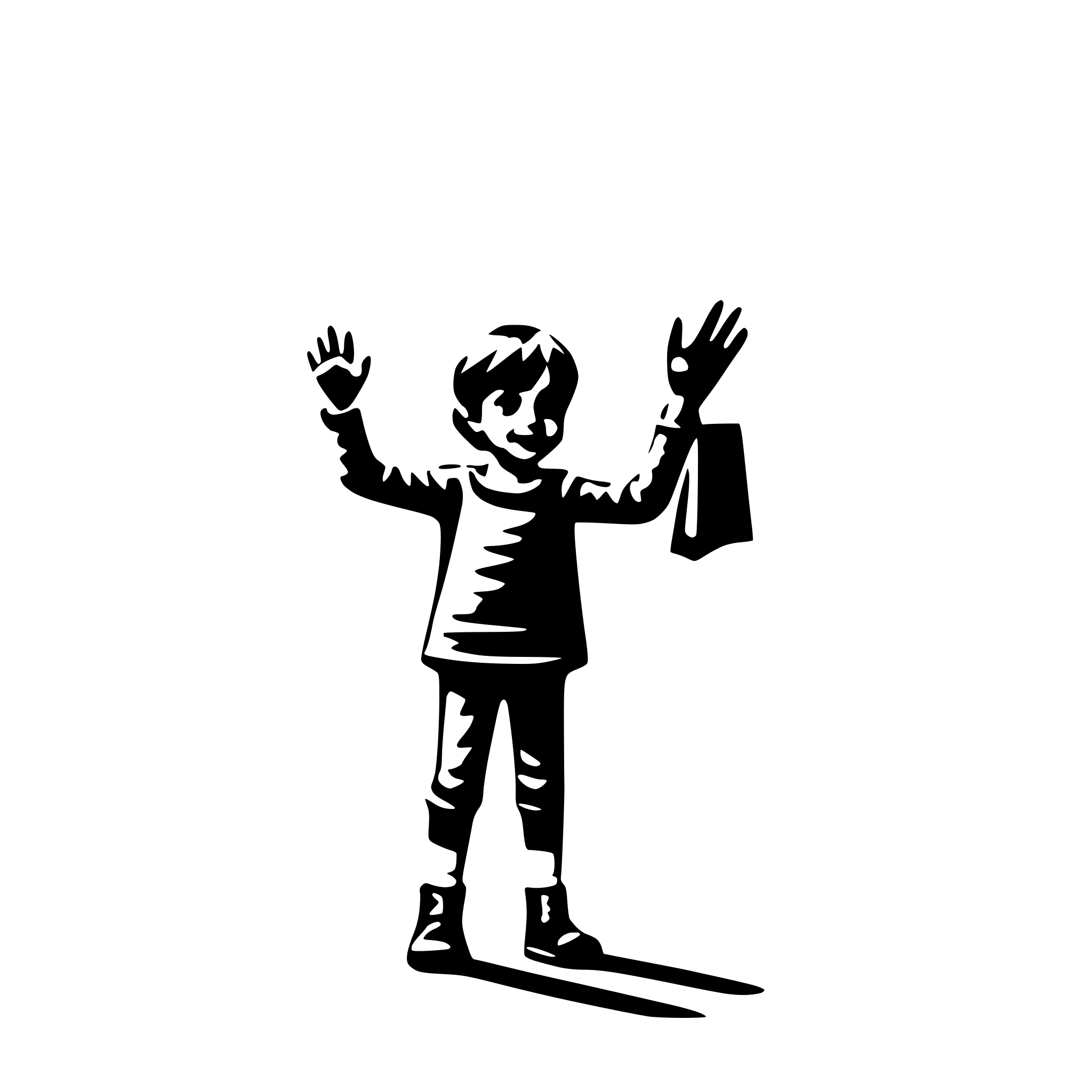 AI-generated SVG of a Todler saying goodbye