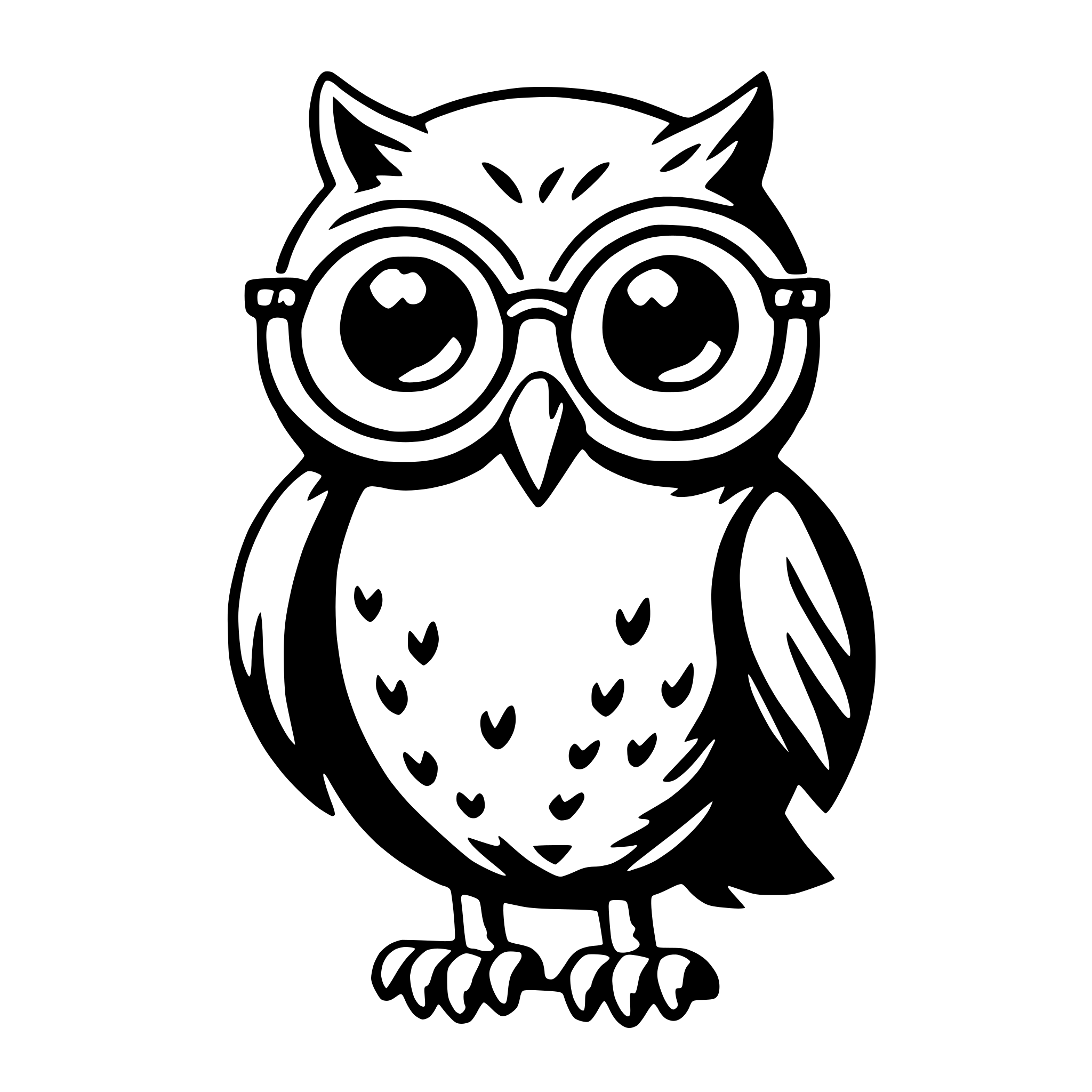 AI-generated SVG of 'owl in glasses'