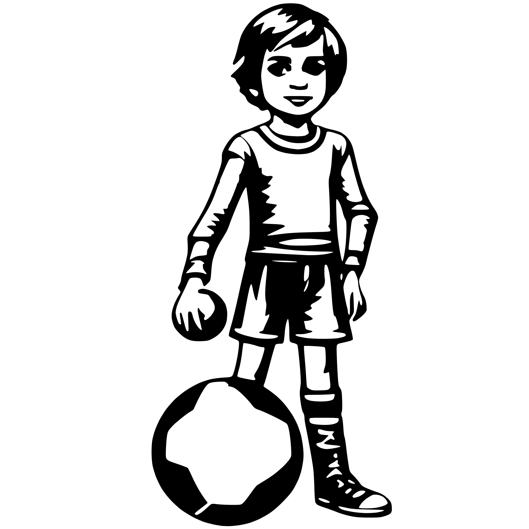 AI-generated SVG of 'boy with ball'