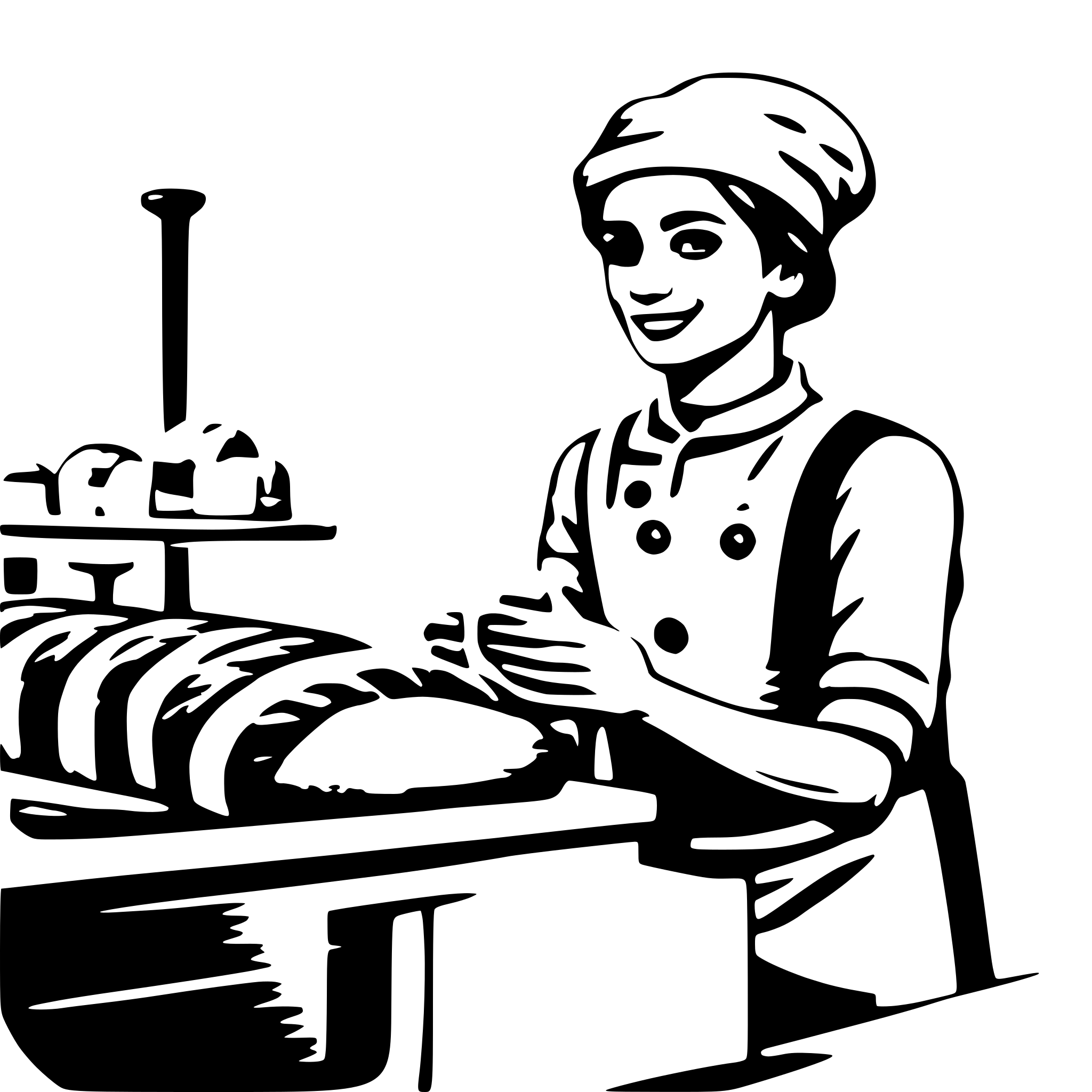 AI-generated SVG of 'baker in bakery making bread'