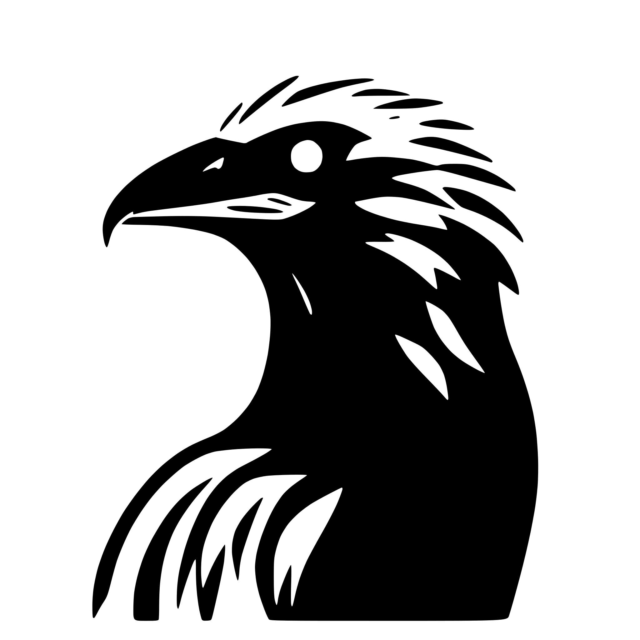 AI-generated SVG of a Eeagle head simple silhouette, no drop shadow or highlights, all in black