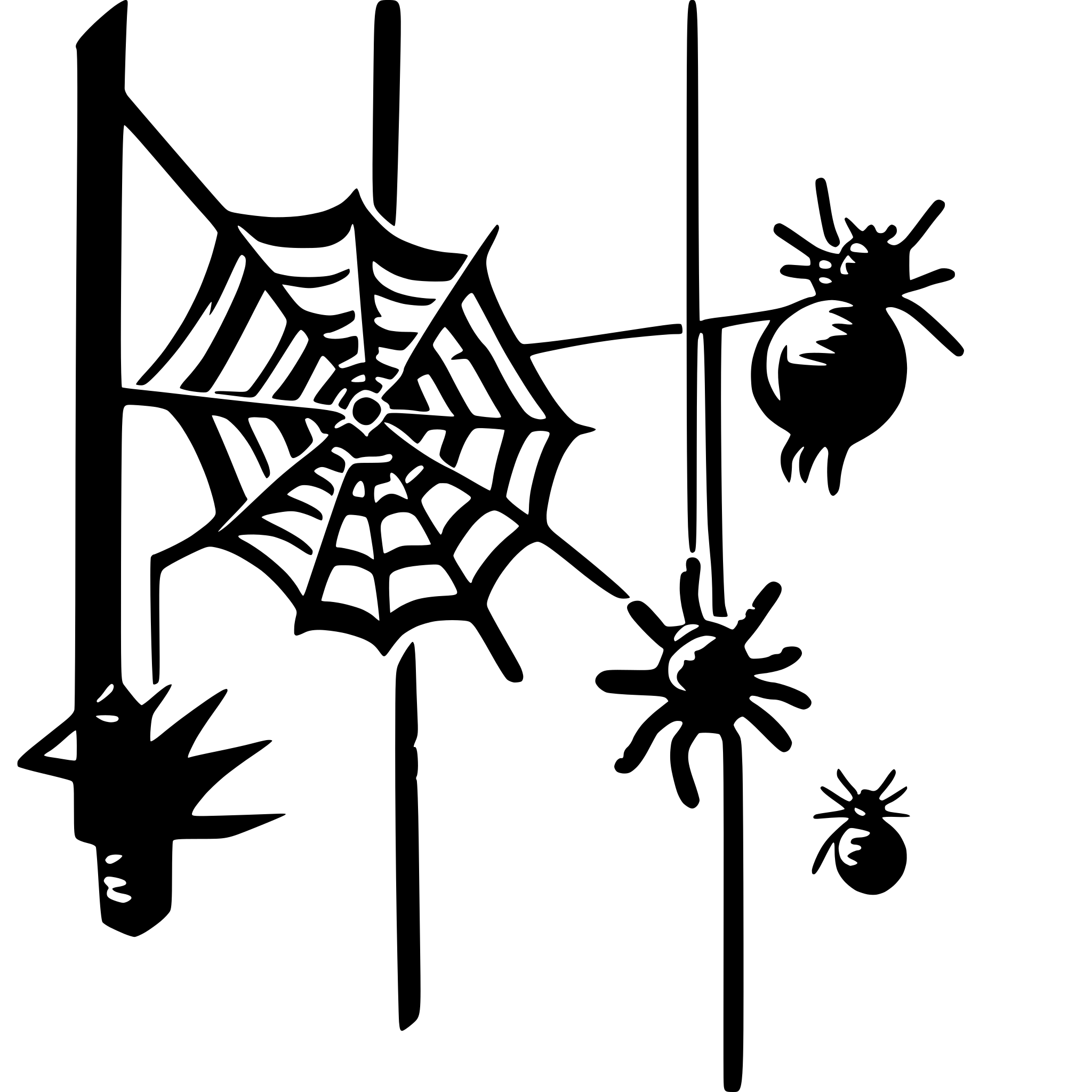 AI-generated SVG of 'spiders on a web'