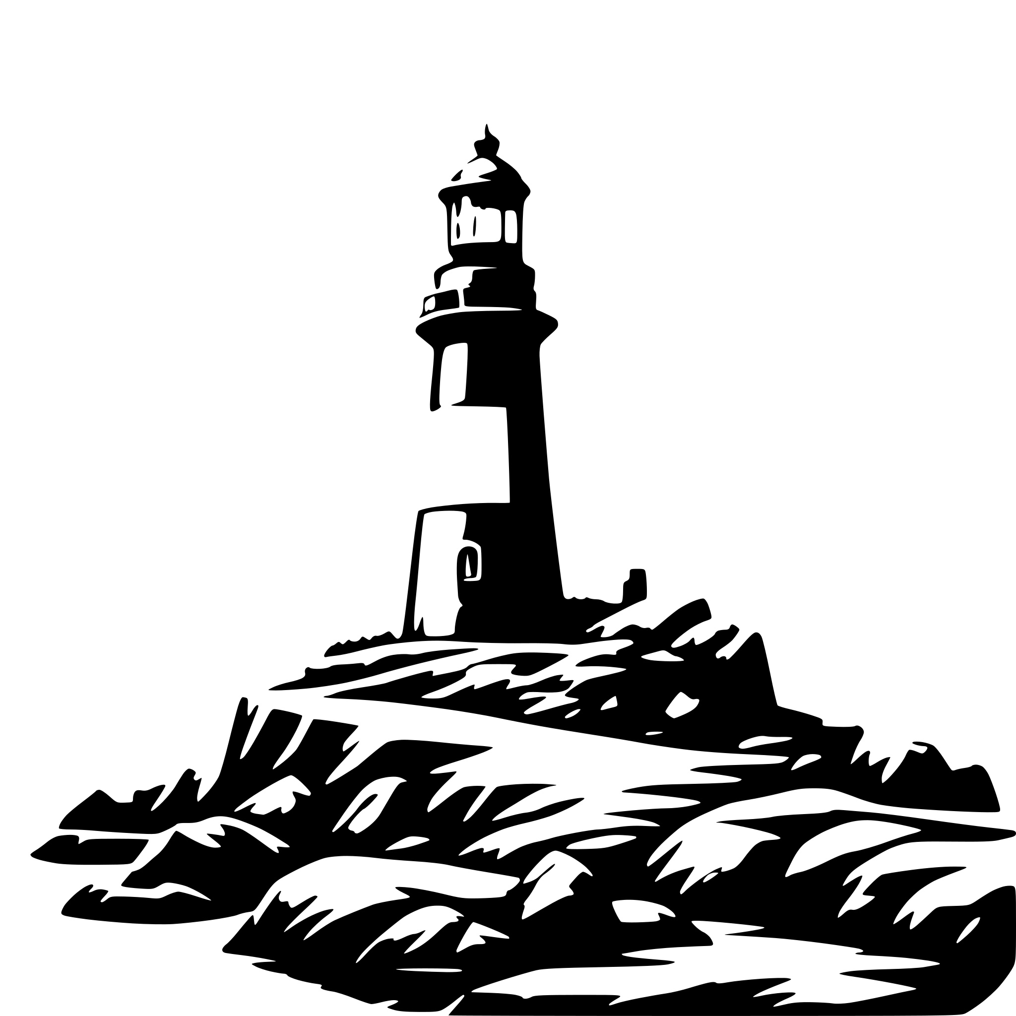 AI-generated SVG of a A lighthouse on a rocky shore