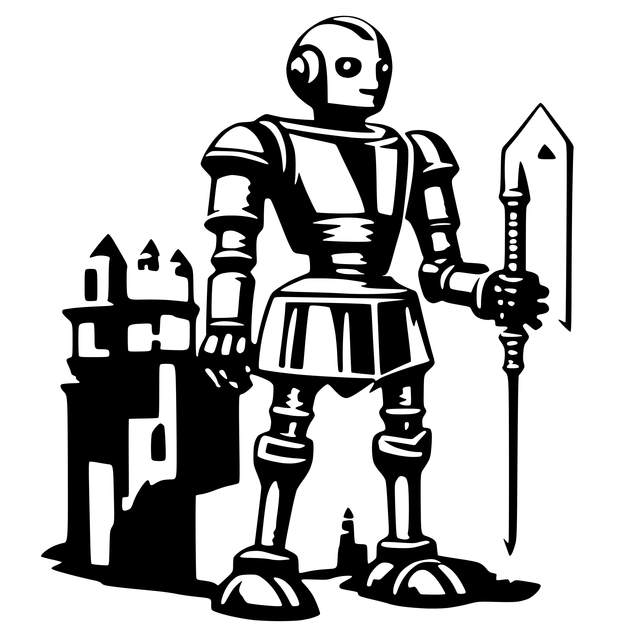 AI-generated SVG of a knight robot