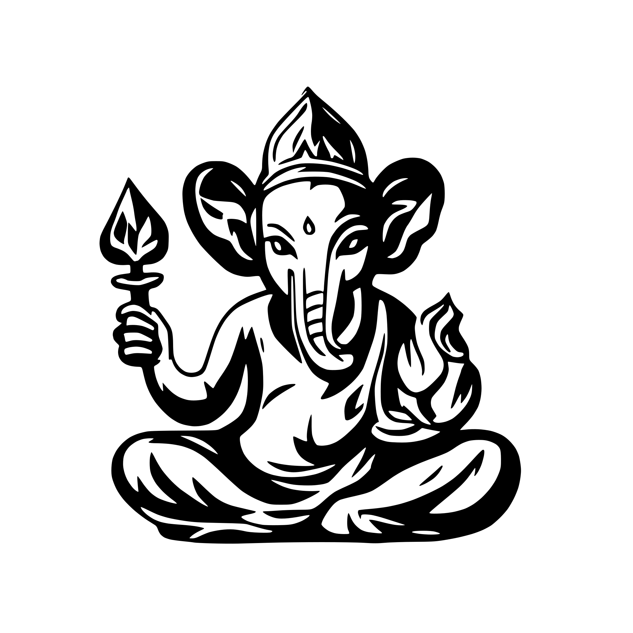 AI-generated SVG of a un ganesh assis ses 4 mains visibles