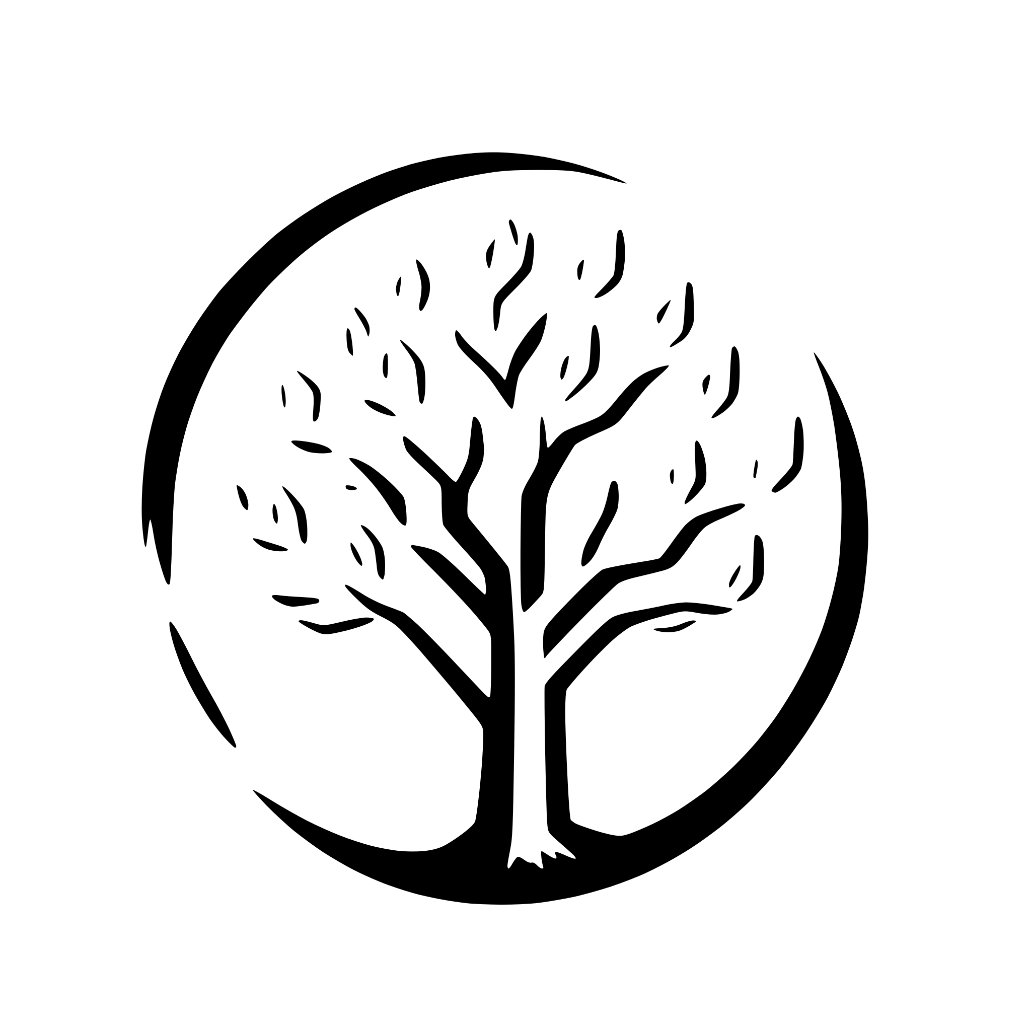 AI-generated SVG of 'tree with falling leaves'