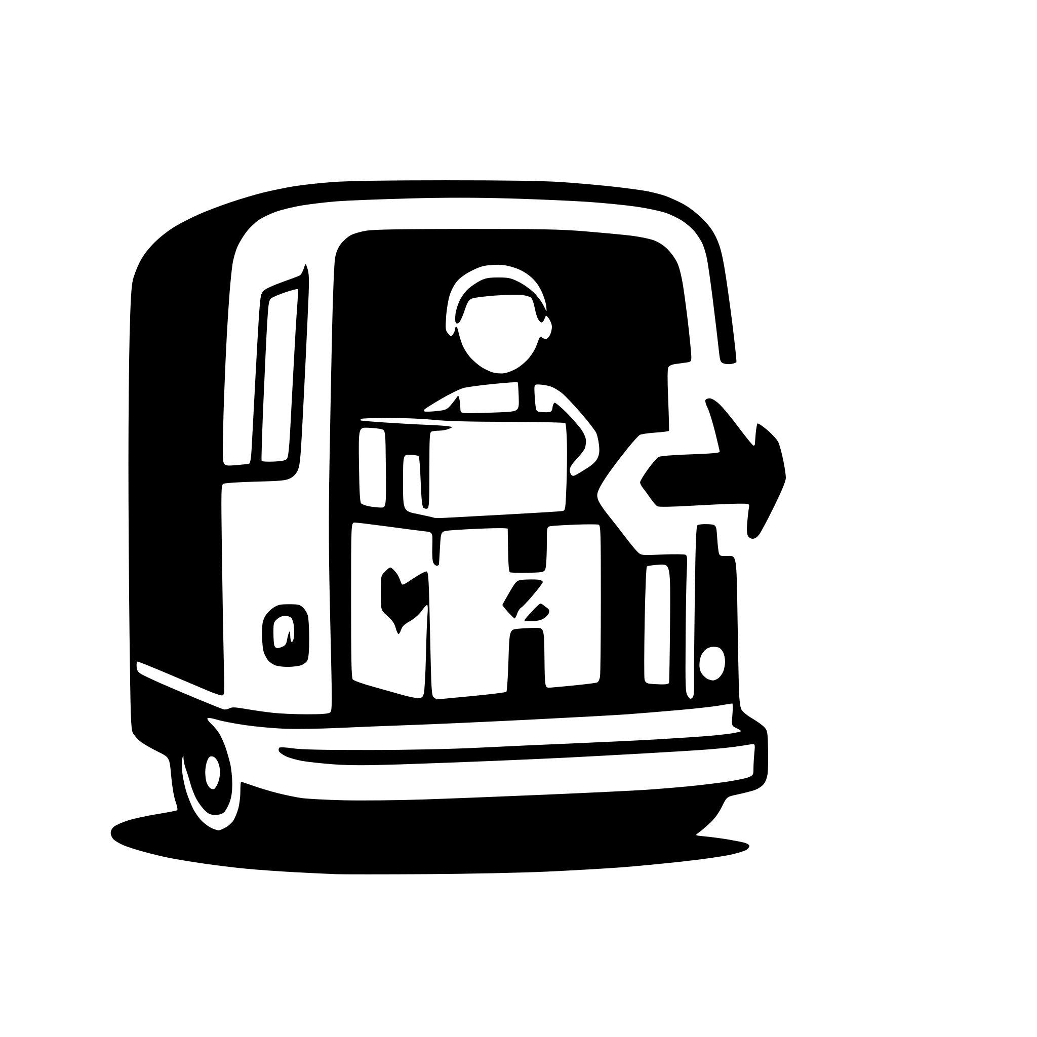 AI-generated SVG of a A man loading a box in a van and an arrow showing the box goes in the van
