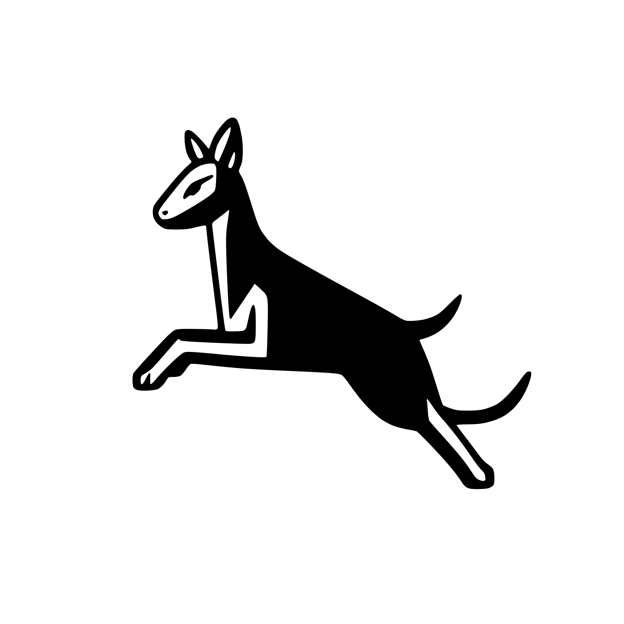 AI-generated SVG of a simple line art kangaroo jumping to the right viewed from the side profile
