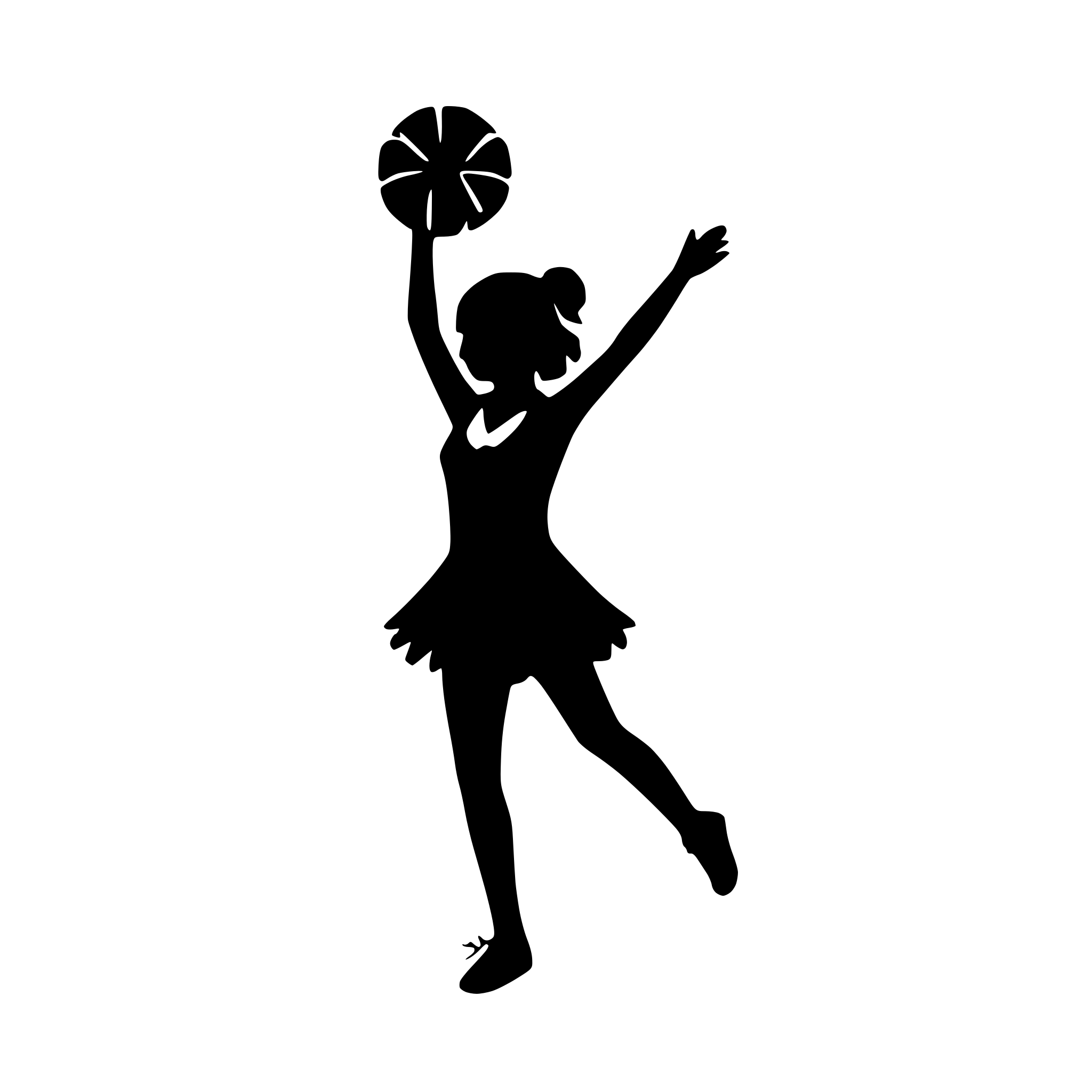 AI-generated SVG of a cheerleader pom poms
