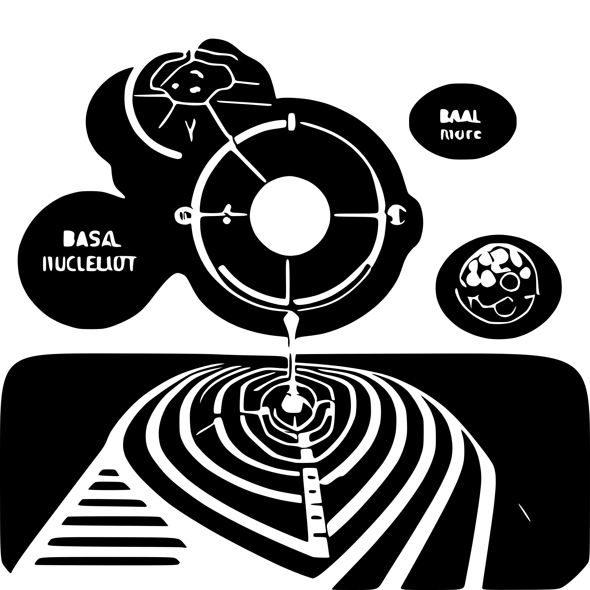 AI-generated SVG of a schematic diagram about direct pathway and indirect pathway of basal nucleus
