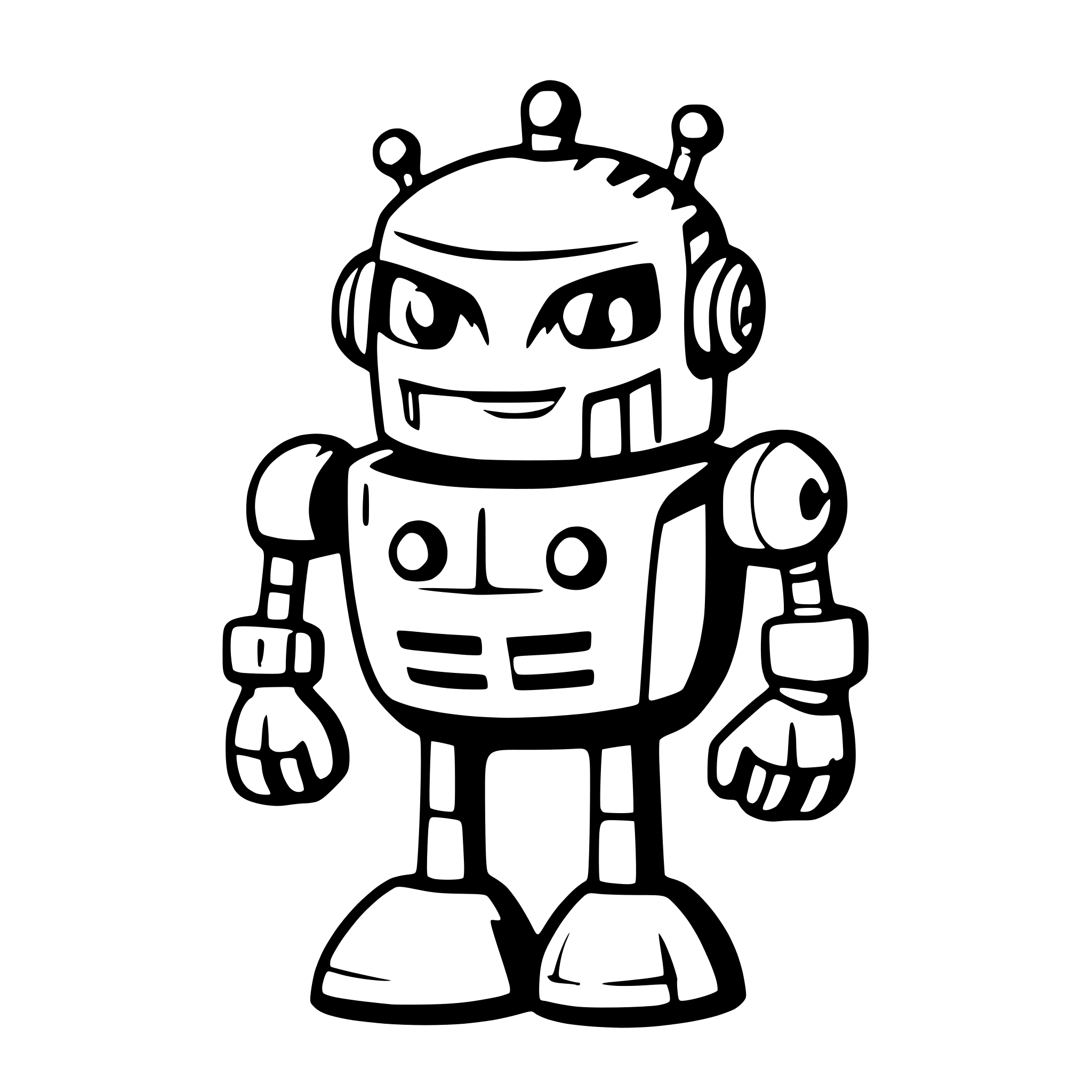 AI-generated SVG of a tough robot representing an llm