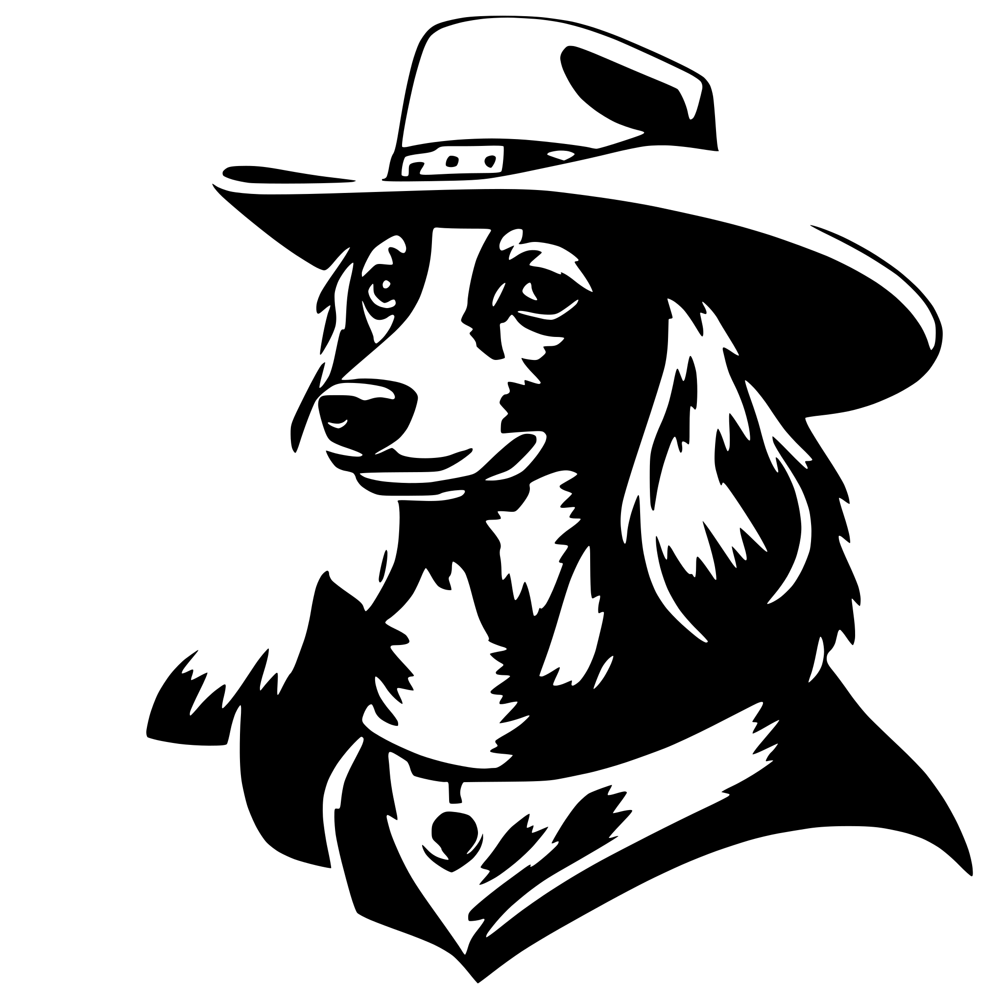 AI-generated SVG of 'dog wearing cowboy hat'