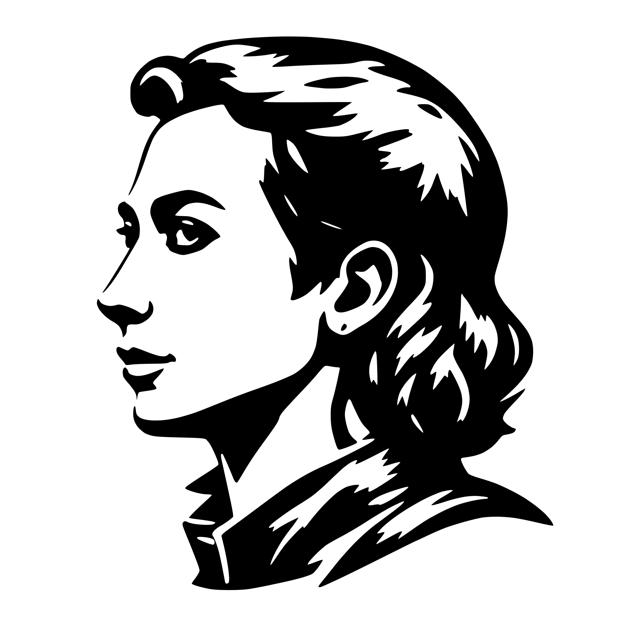 AI-generated SVG of a side profile