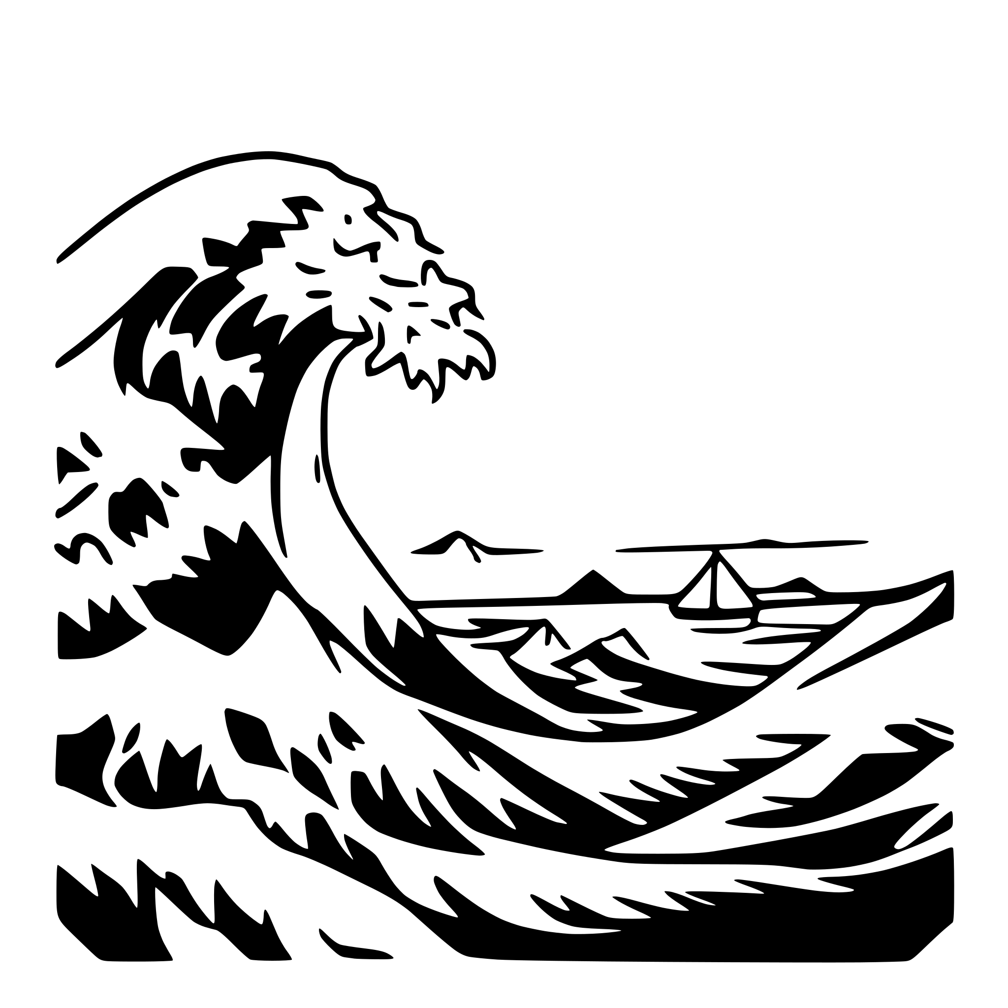 AI-generated SVG of a The Great Wave off Kanagawa