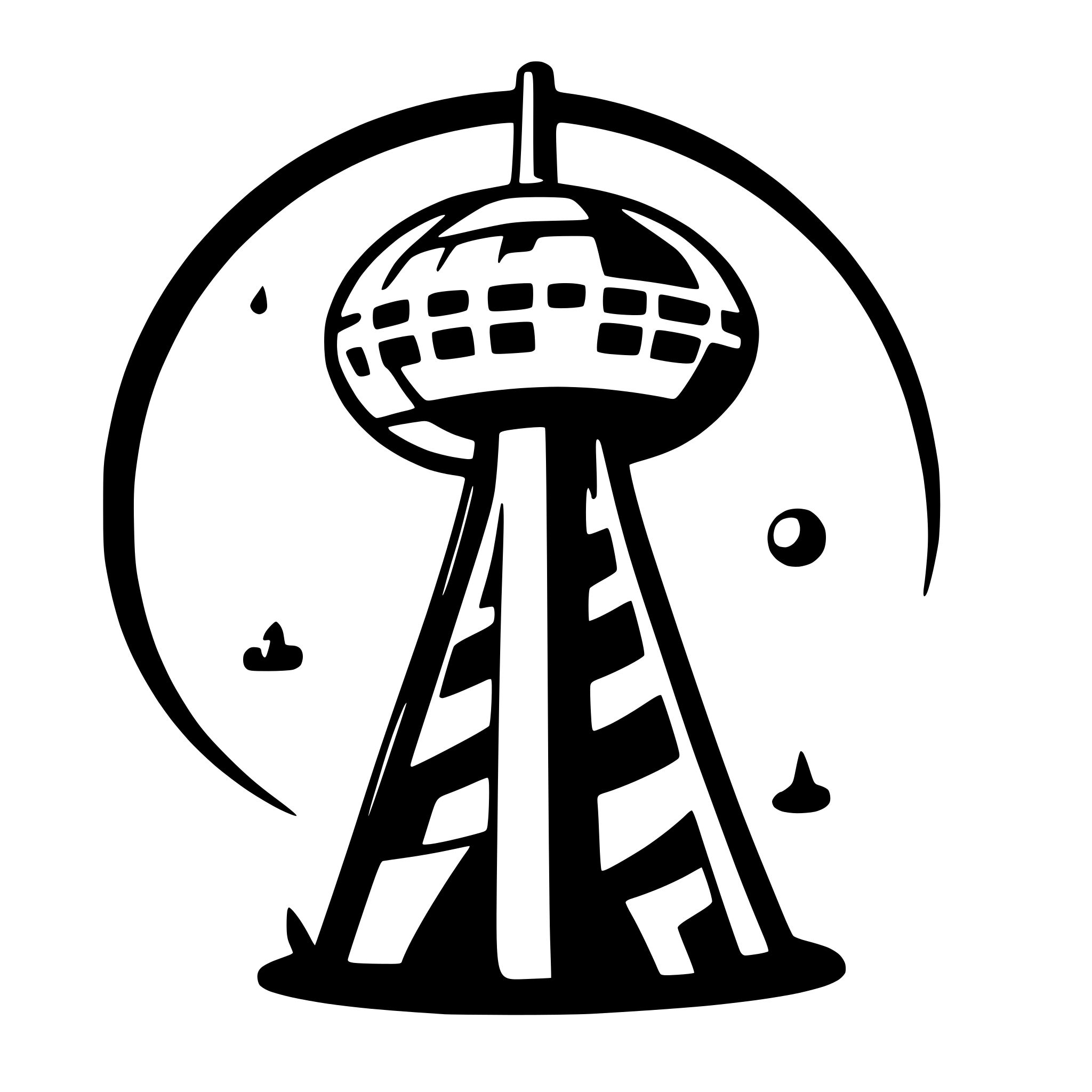 AI-generated SVG of a small radio tower connecting to other small radio towers around the world and in space, logo AI-generated SVG of a small radio tower connecting to other small radio towers around the world and in space, logo