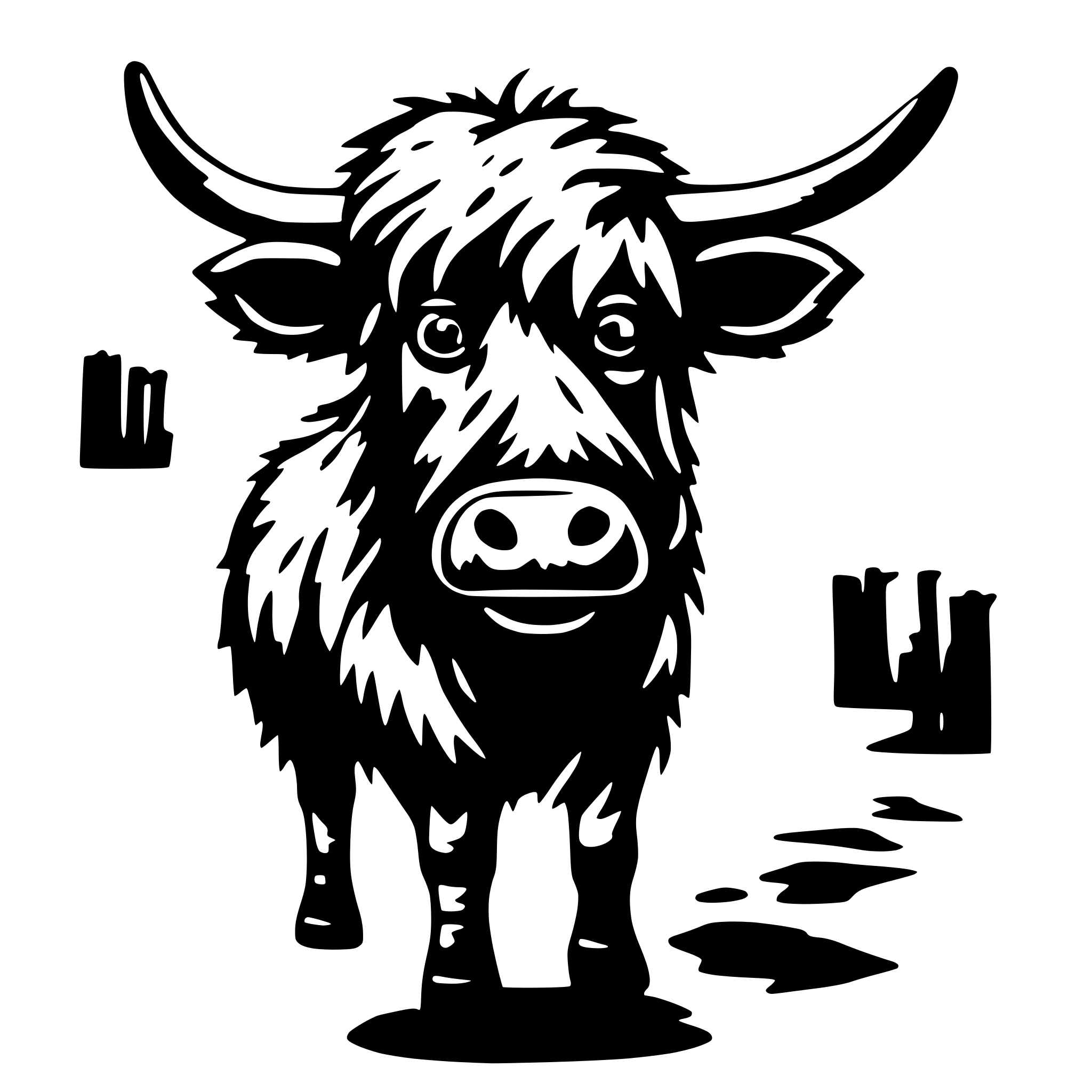 AI-generated SVG of a Crazy Highland Cow