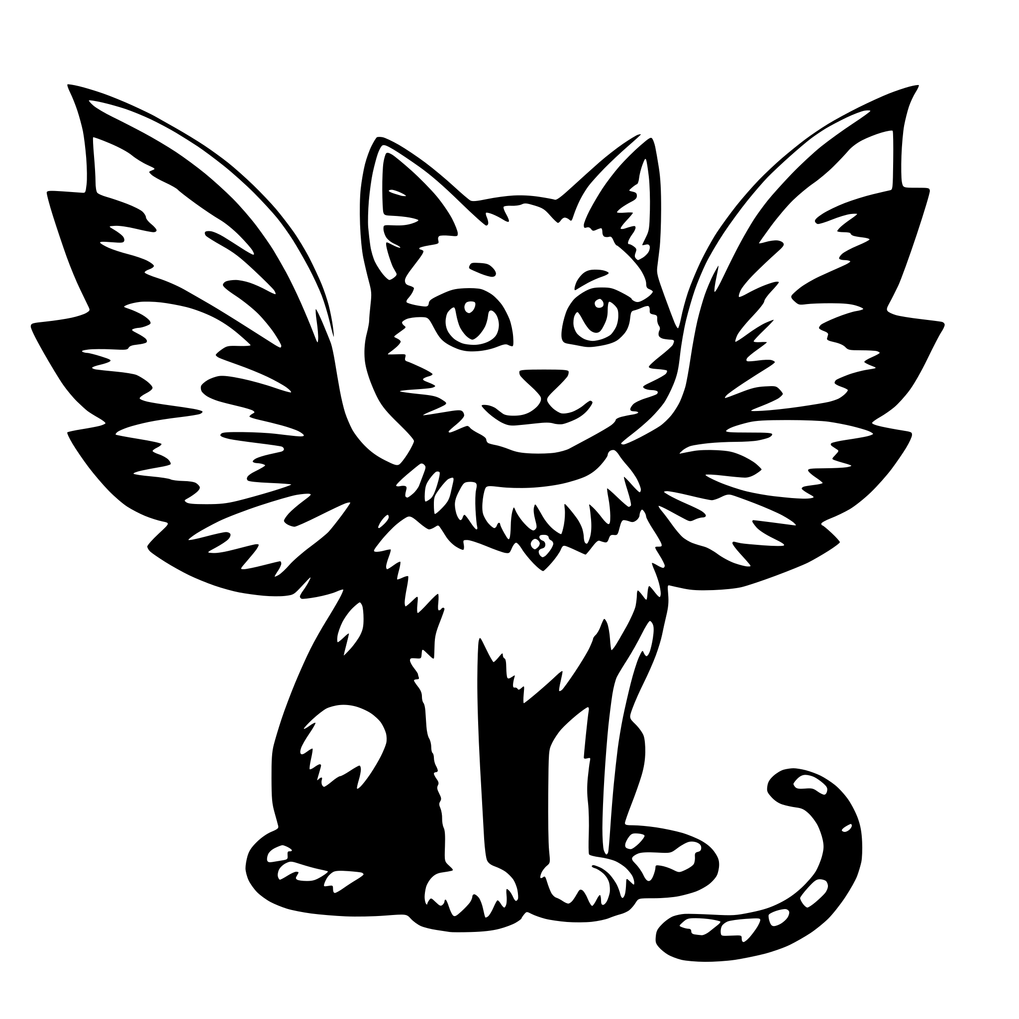 AI-generated SVG of 'fairy magic cat with wings'