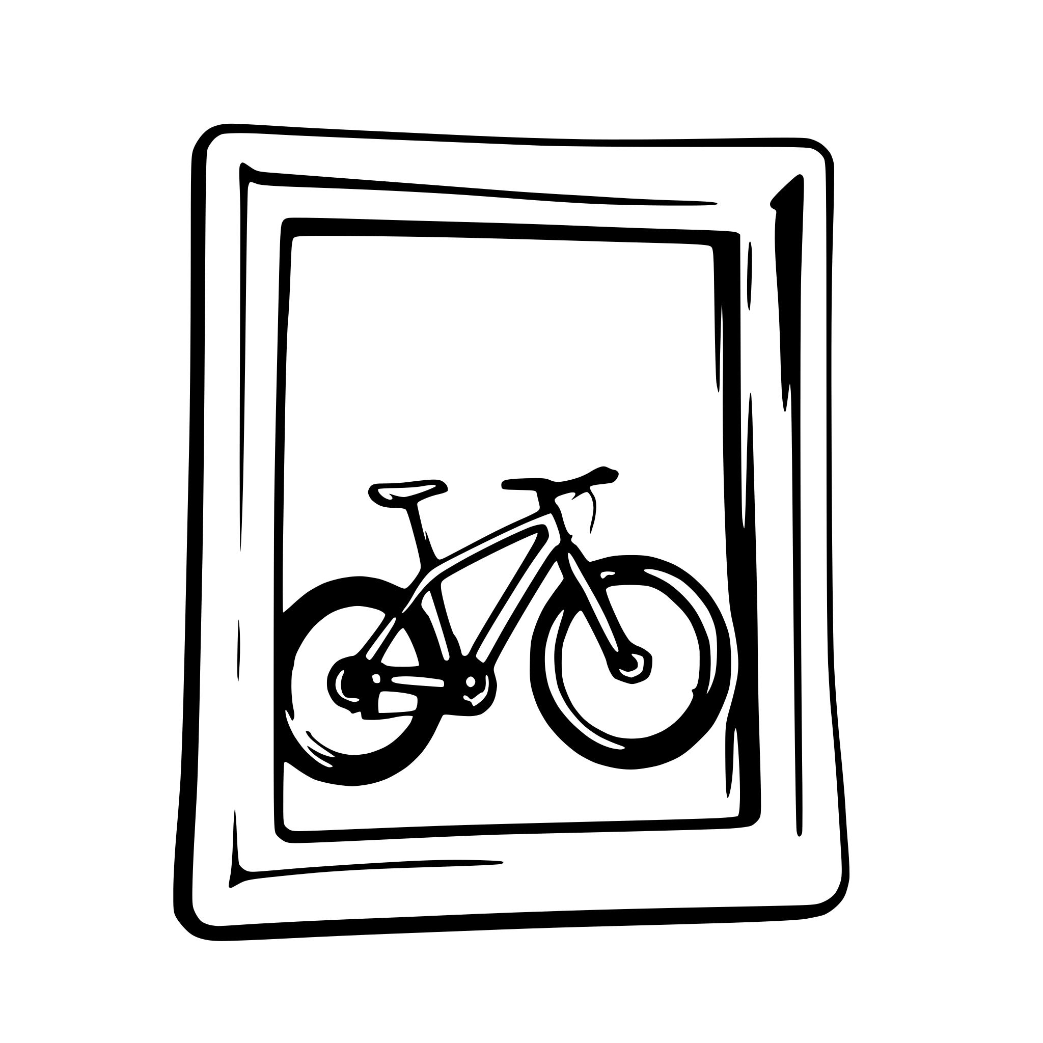 AI-generated SVG of a mountainbike sticking out of a picture frame