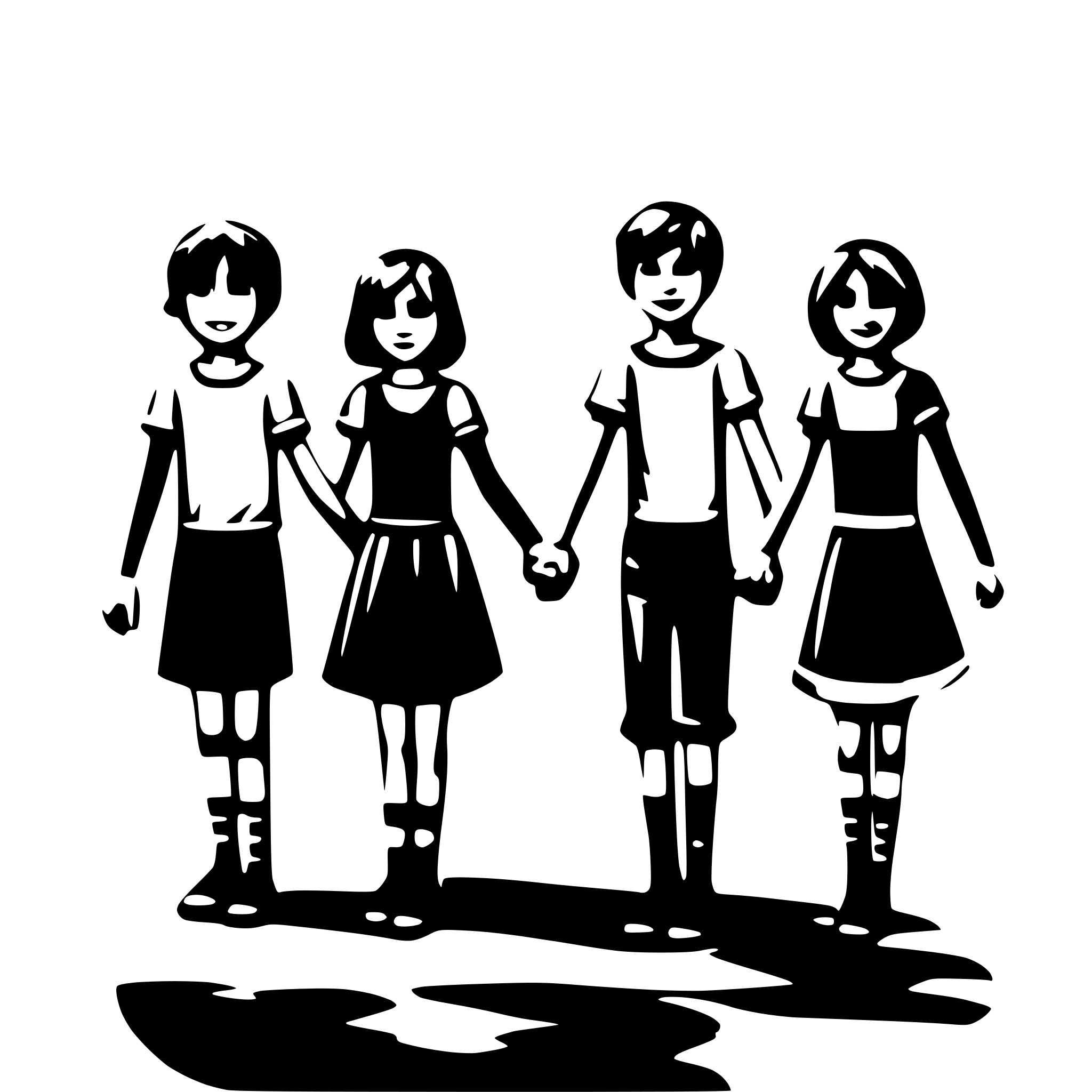 AI-generated SVG of a boys and girls forming a line and holding hands