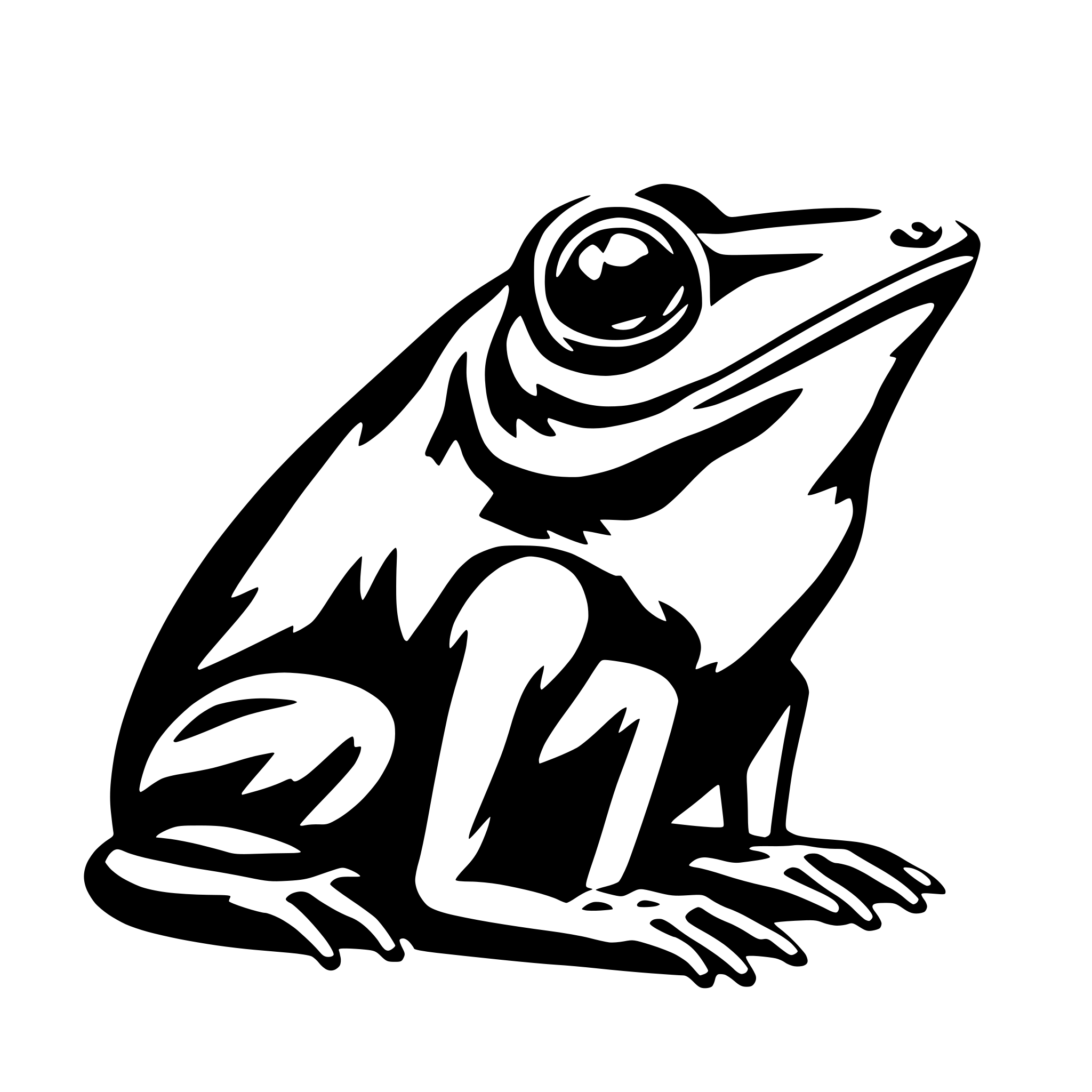 AI-generated SVG of a forward profile of a frog