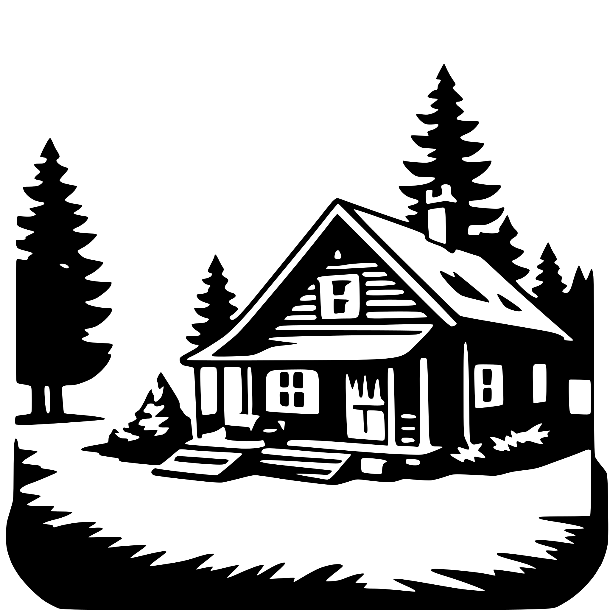 AI-generated SVG of 'mountain cabin'
