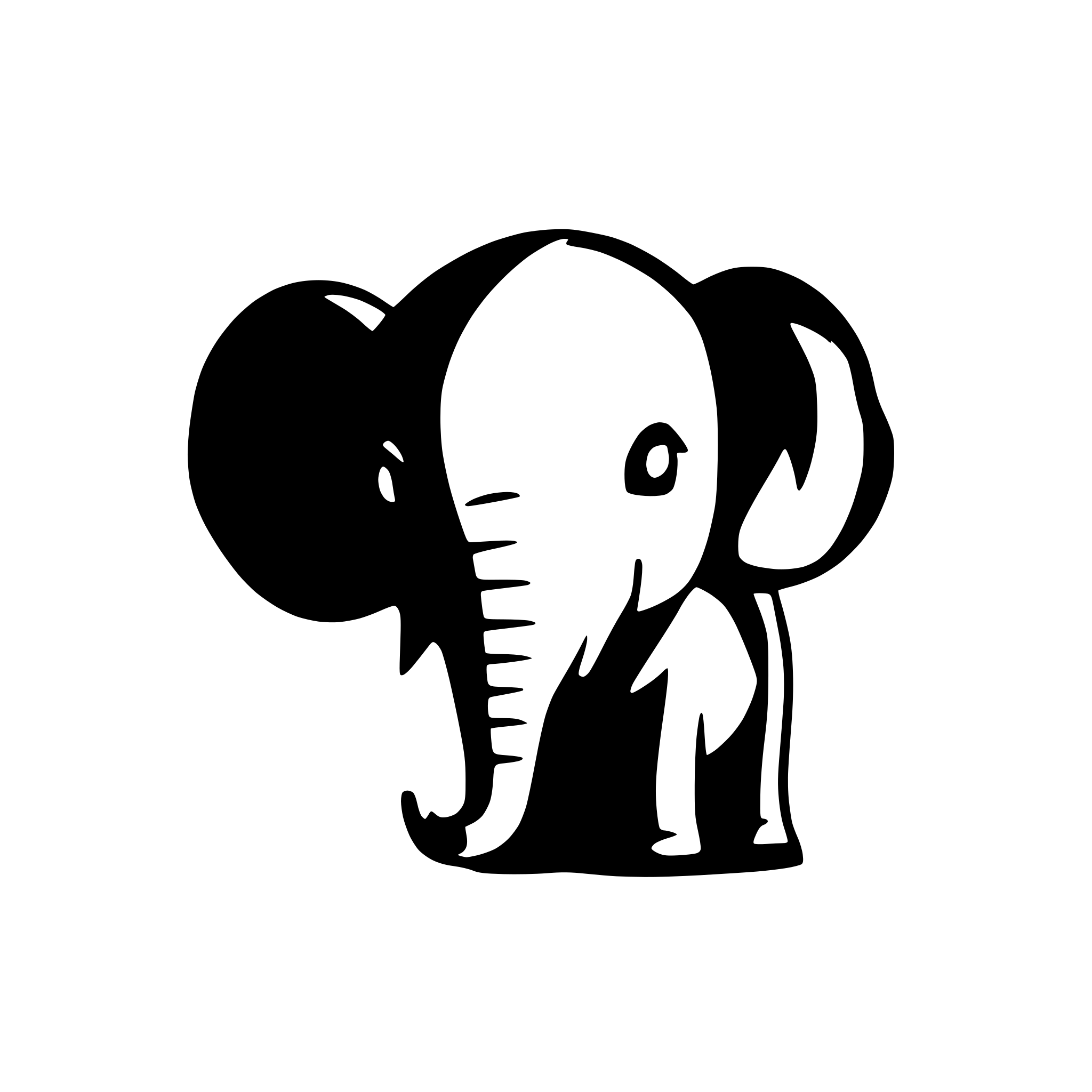 AI-generated SVG of a Elephant face