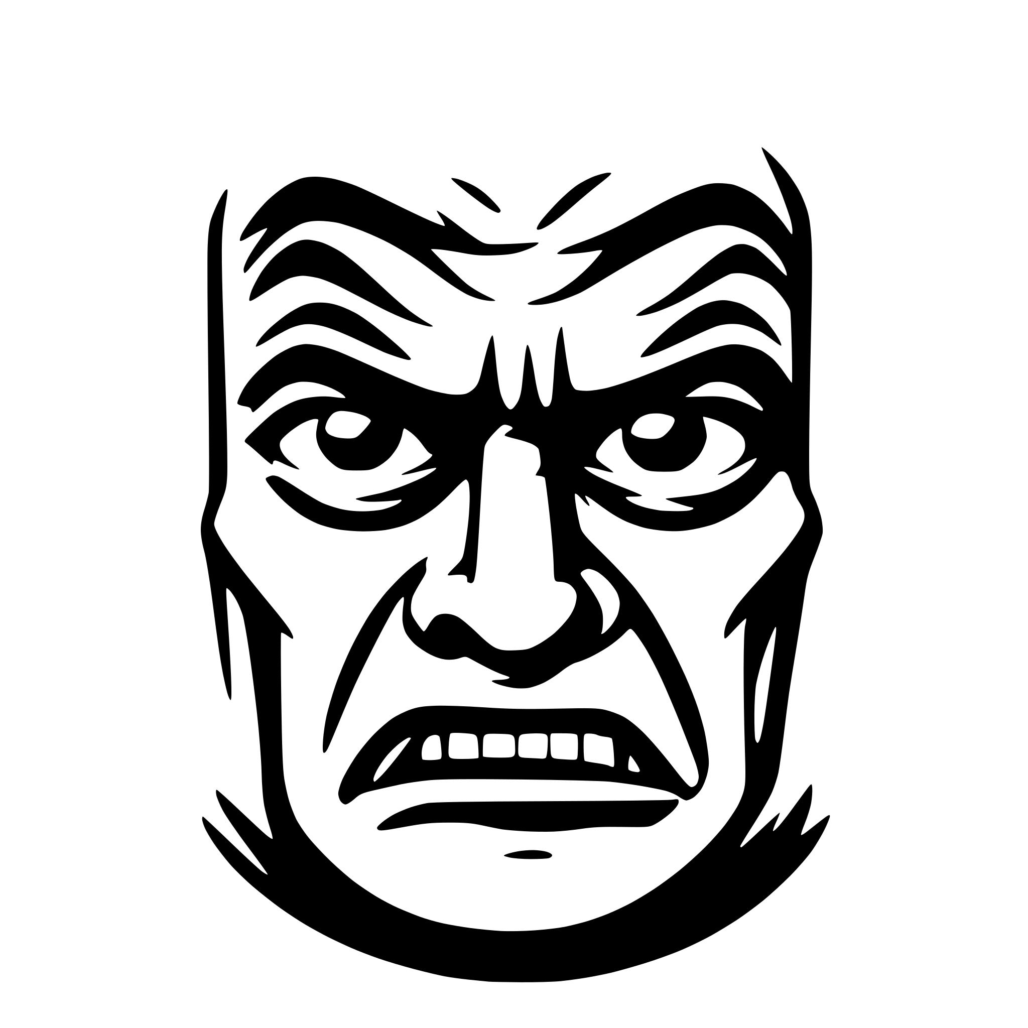 AI-generated SVG of a angry face