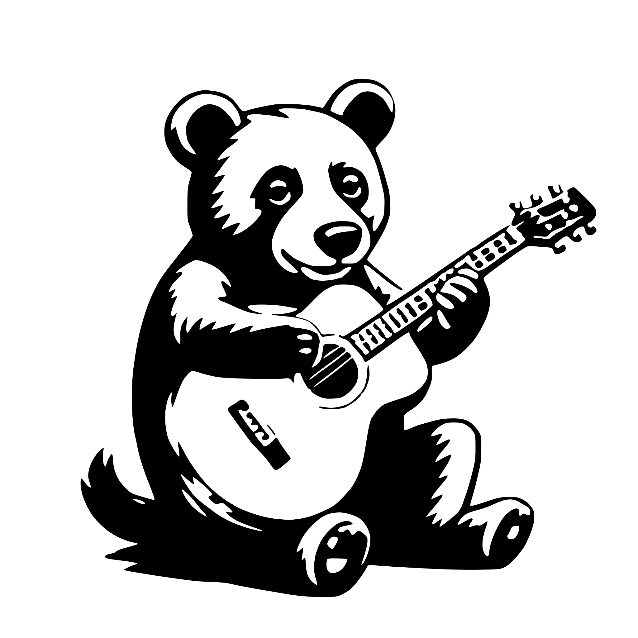 AI-generated SVG of a bear playing guitar