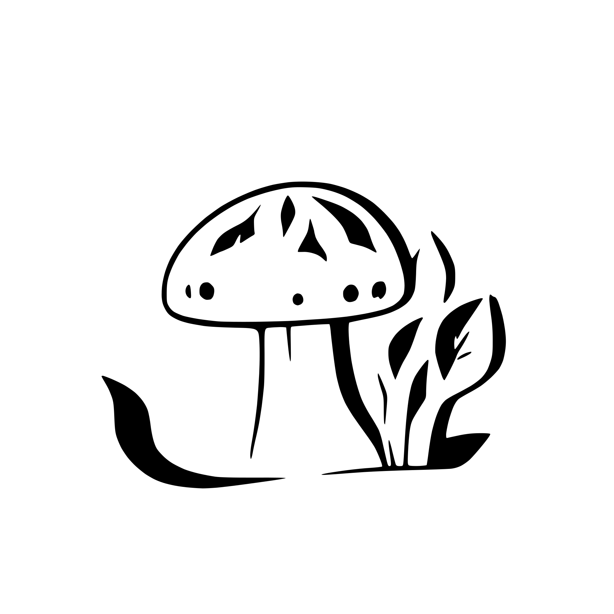 AI-generated SVG of a snail on a mushroom