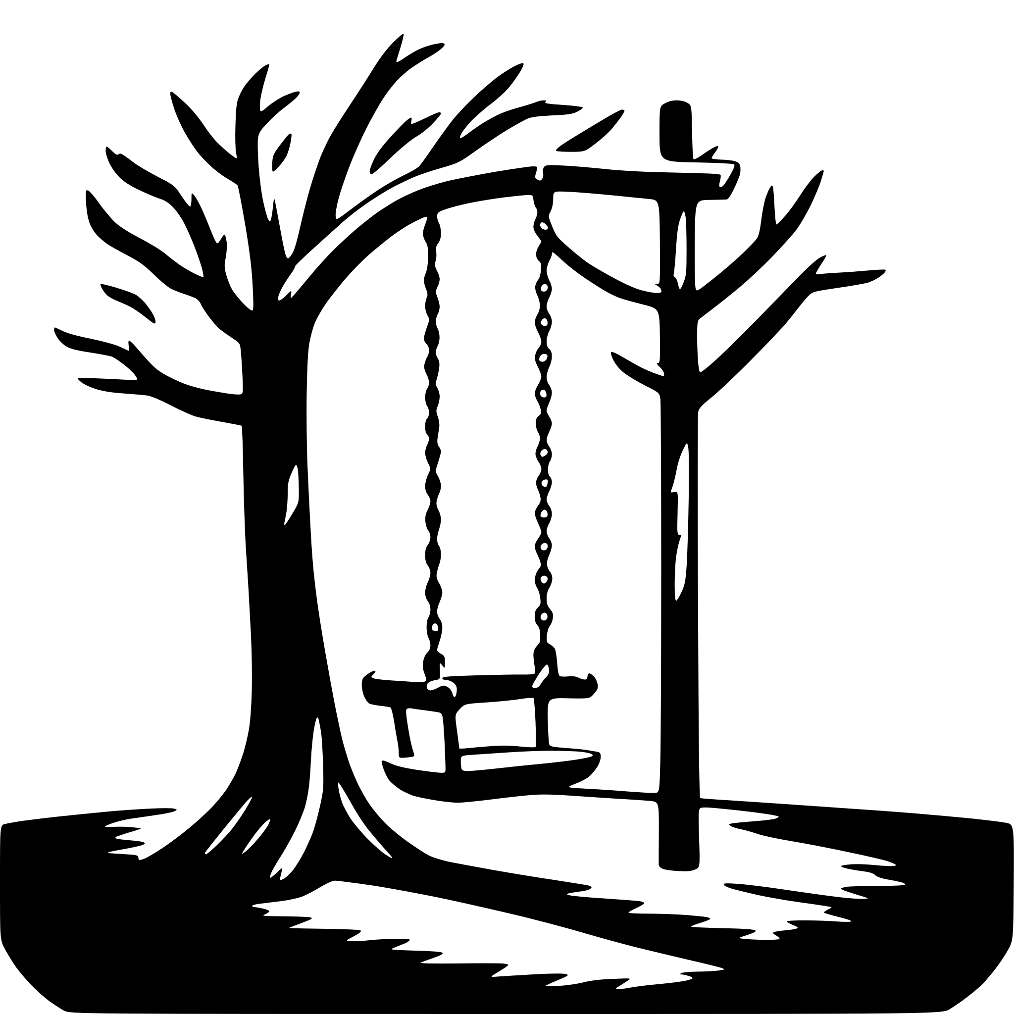 AI-generated SVG of 'tree with swing'