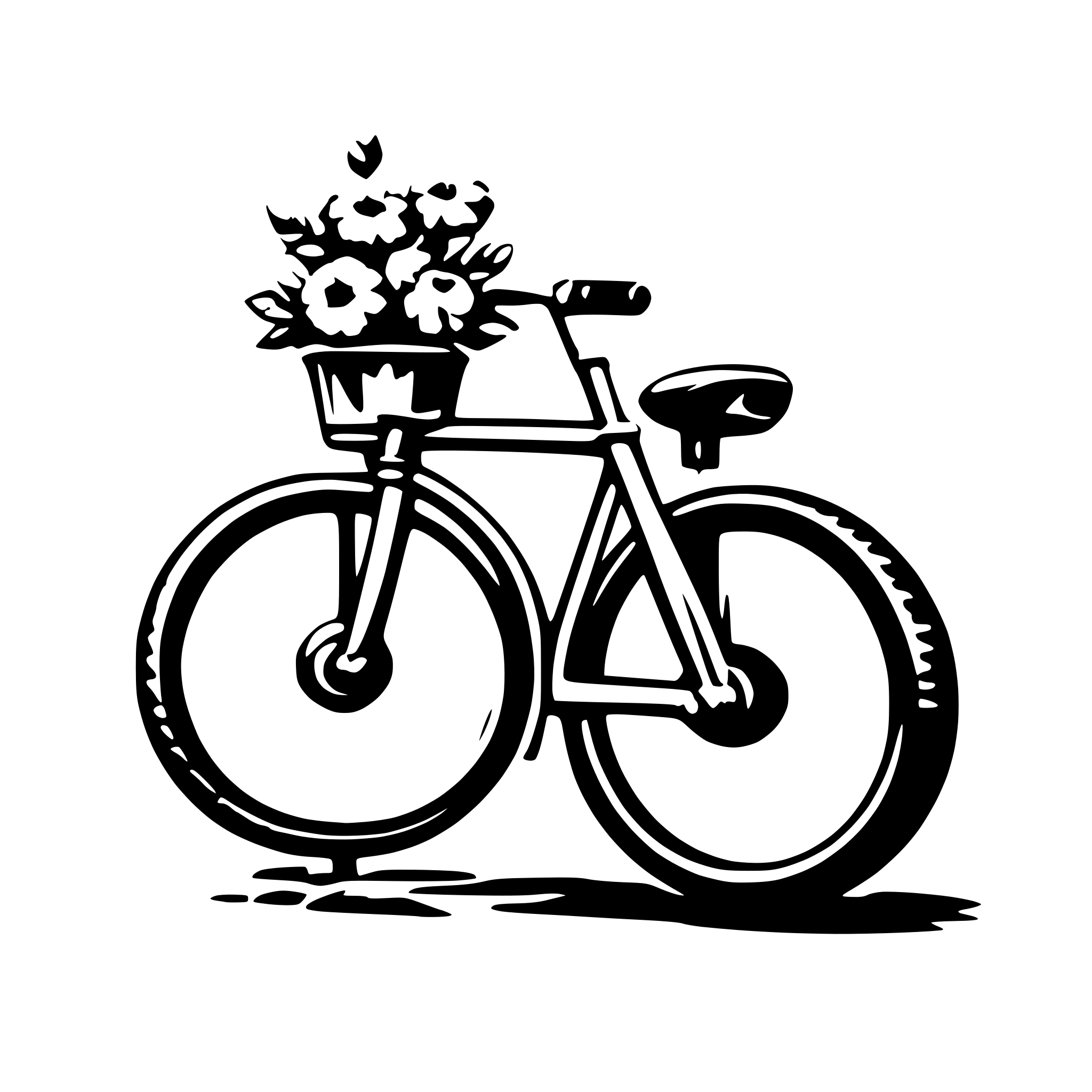 AI-generated SVG of 'Bike with flowers'