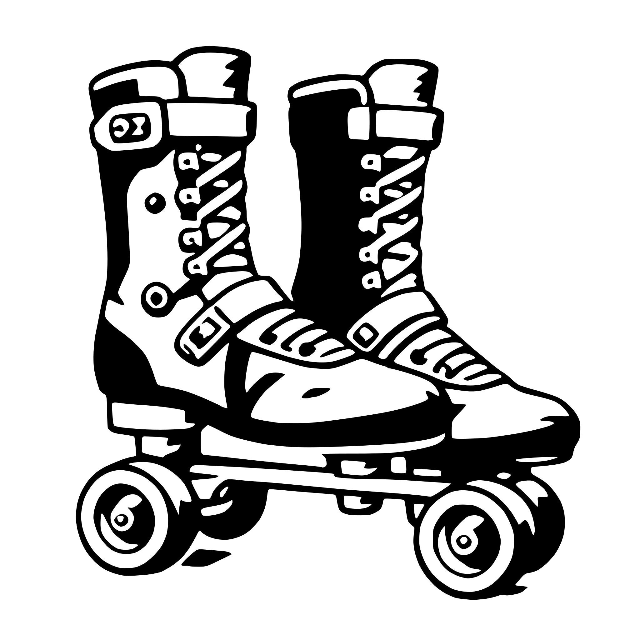 AI-generated SVG of 'rollerblades'