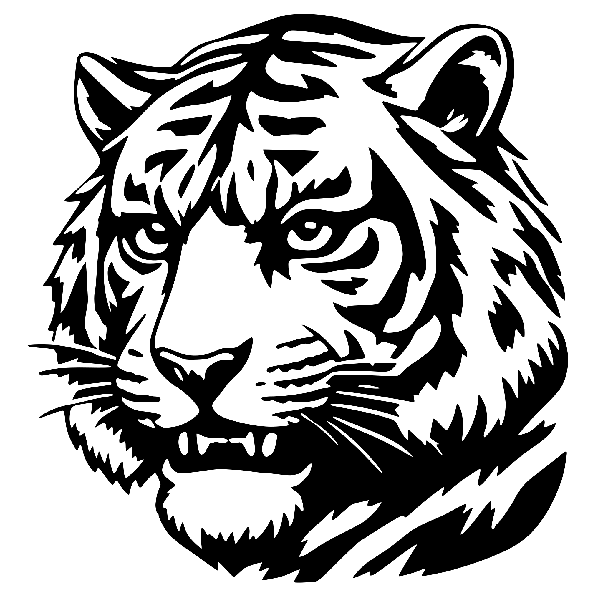 AI-generated SVG of a tiger angry