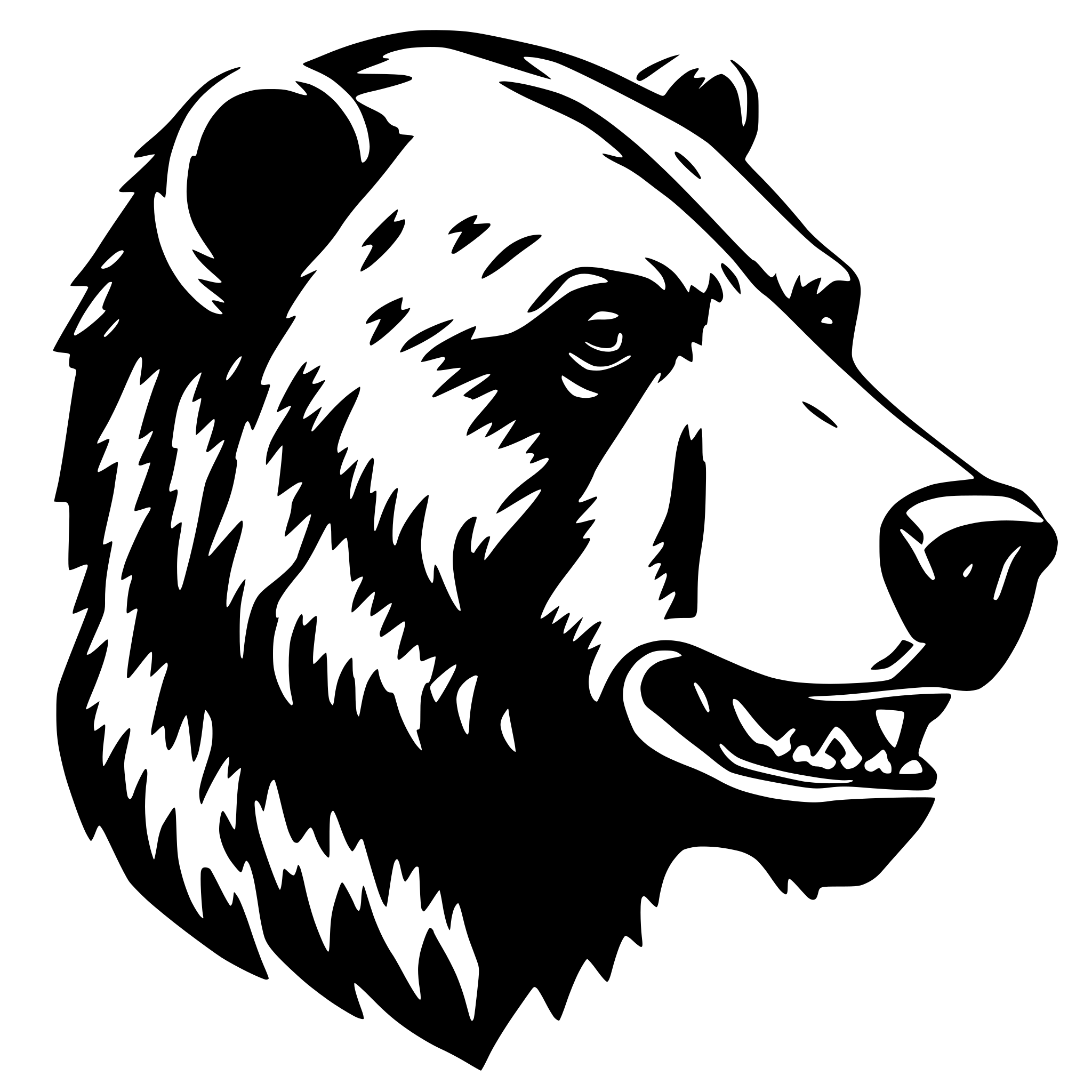 AI-generated SVG of a Grizzly bear head