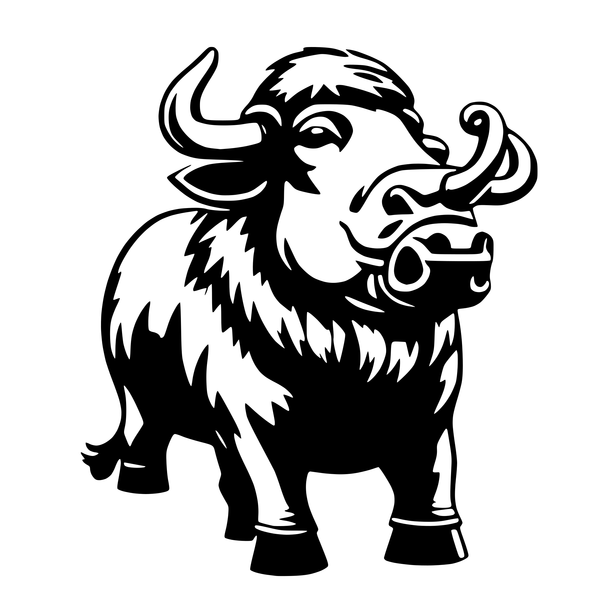 AI-generated SVG of 'yak blowing trumpet'