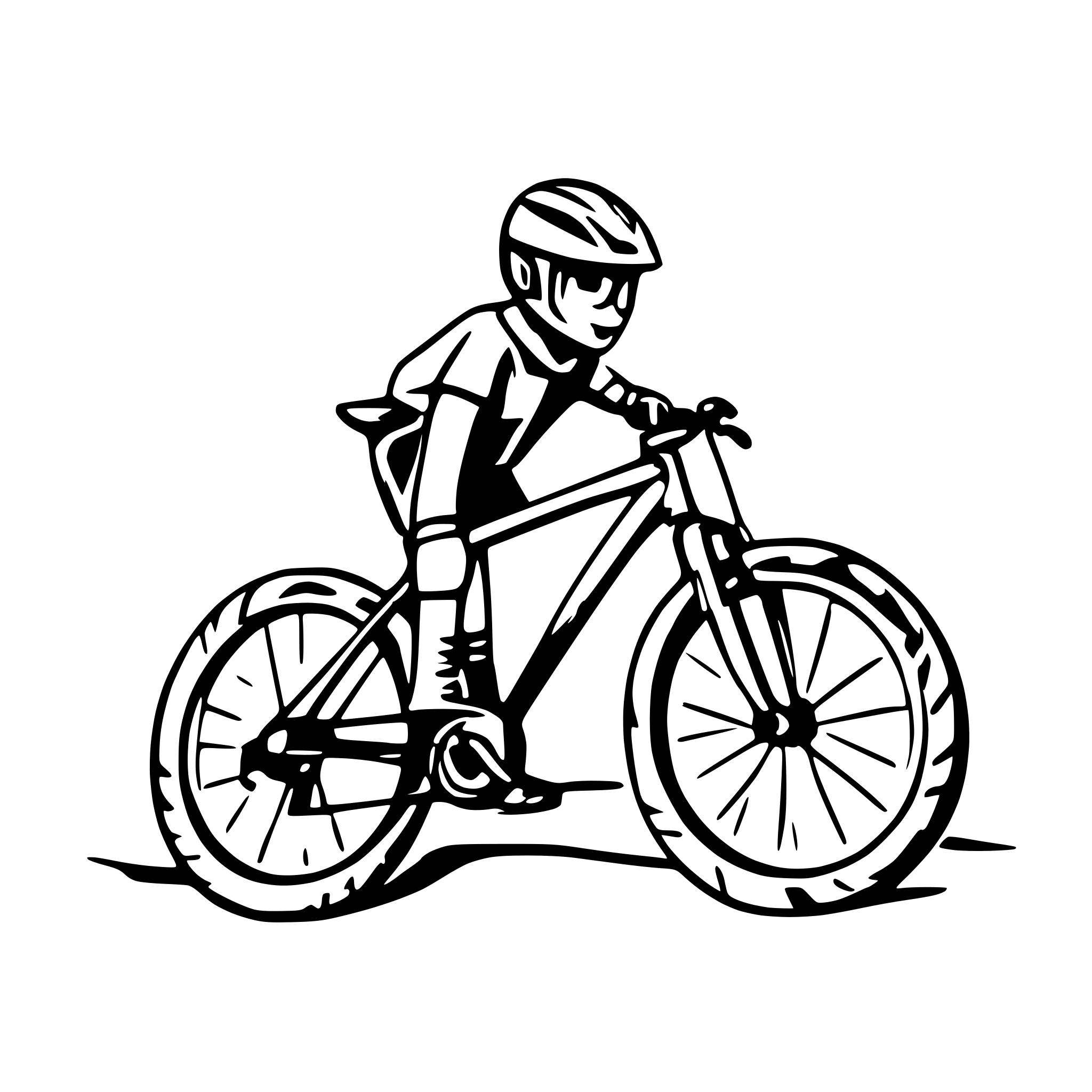 AI-generated SVG of a mountainbike breaking out of a picture frame