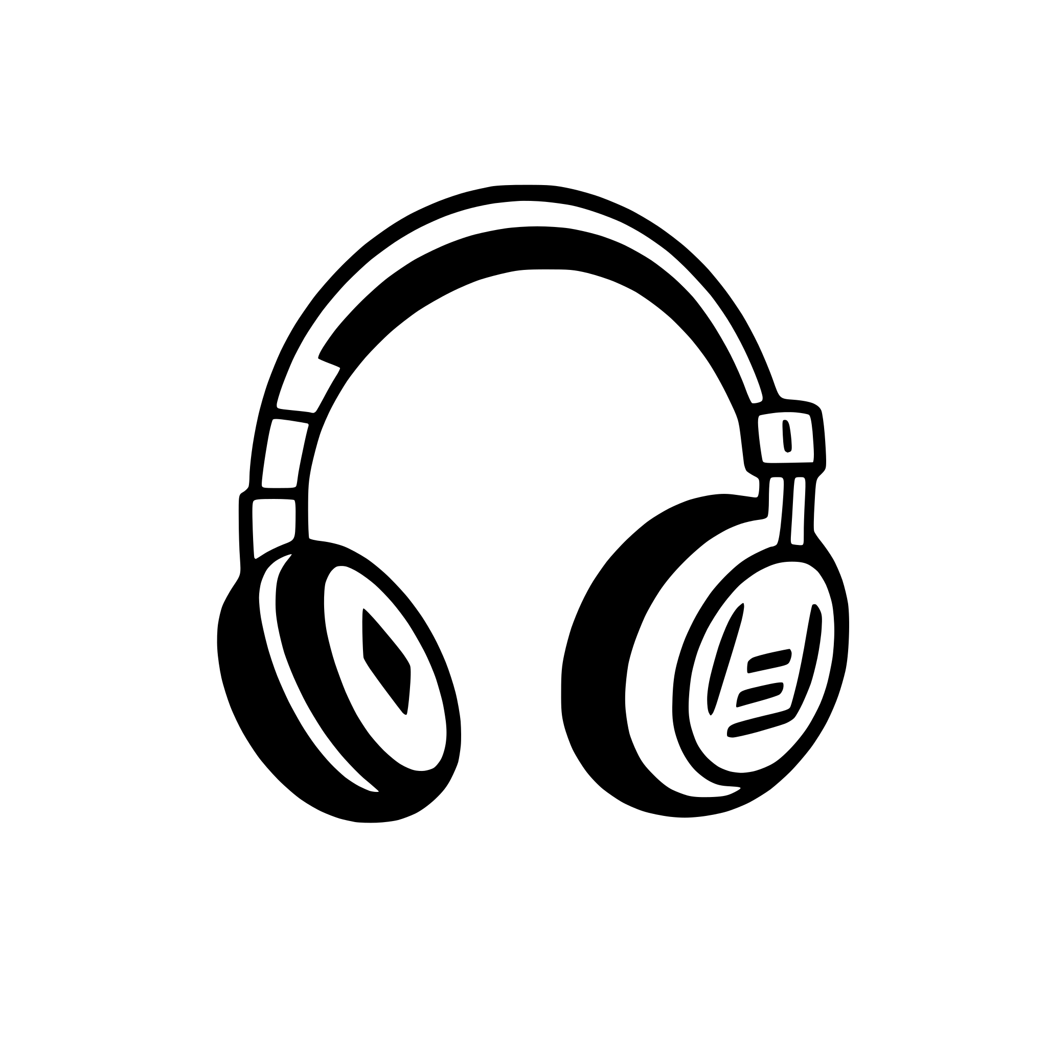 AI-generated SVG of a headphones with sound waves