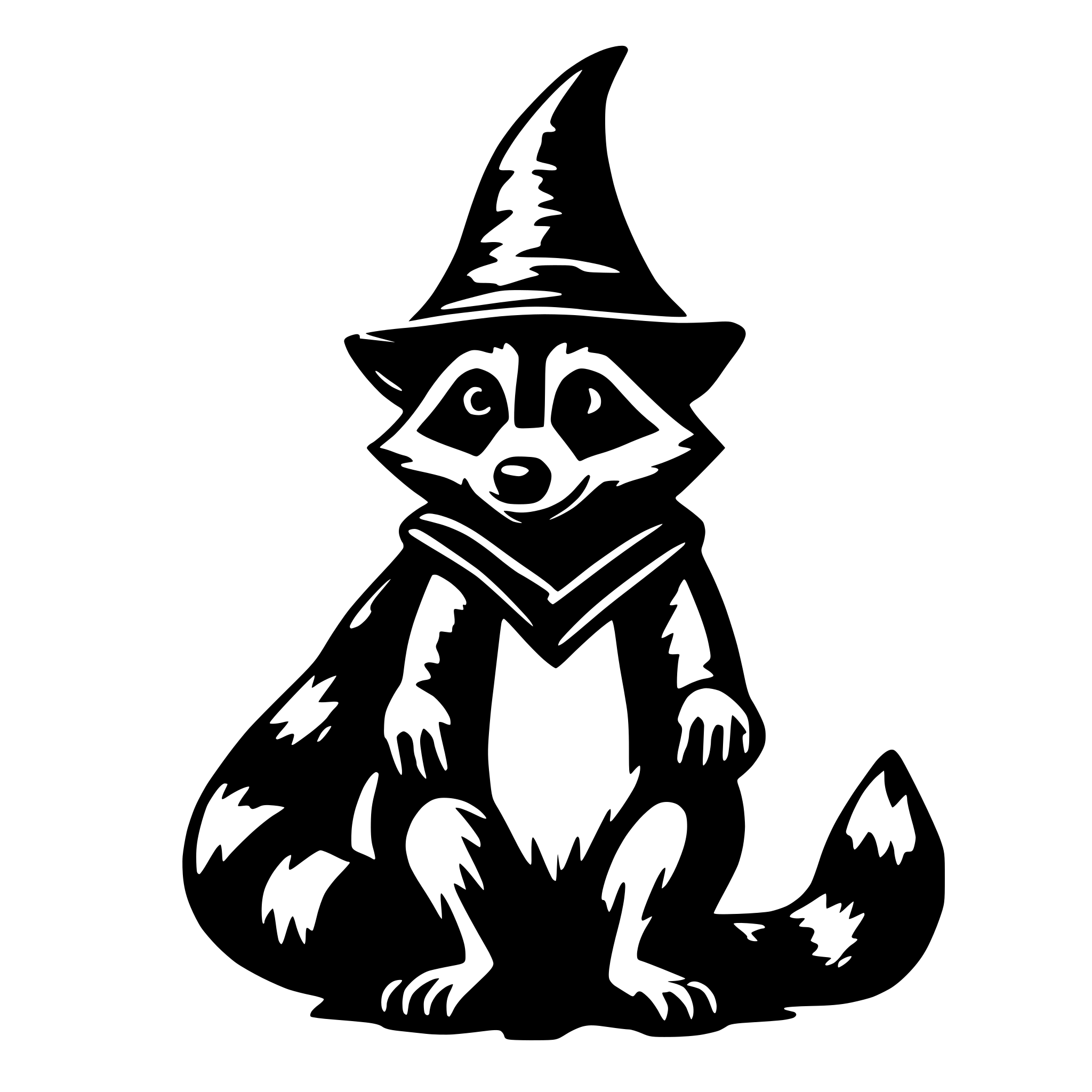 AI-generated SVG of a wizard raccoon