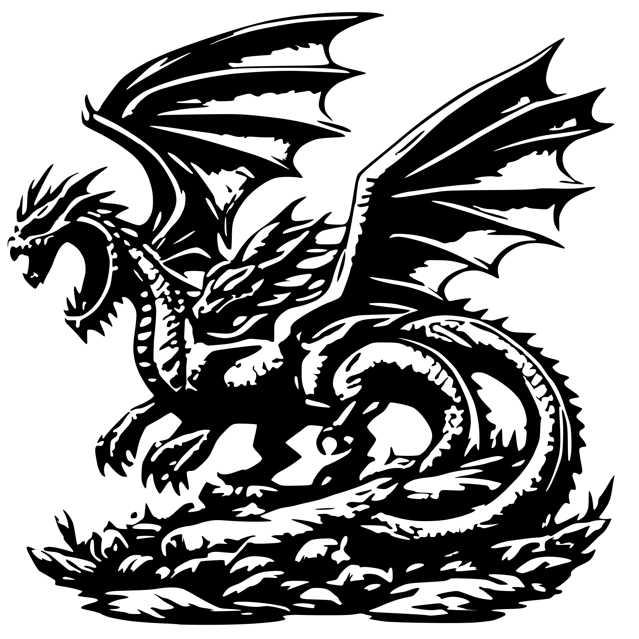 AI-generated SVG of a dragons take flight