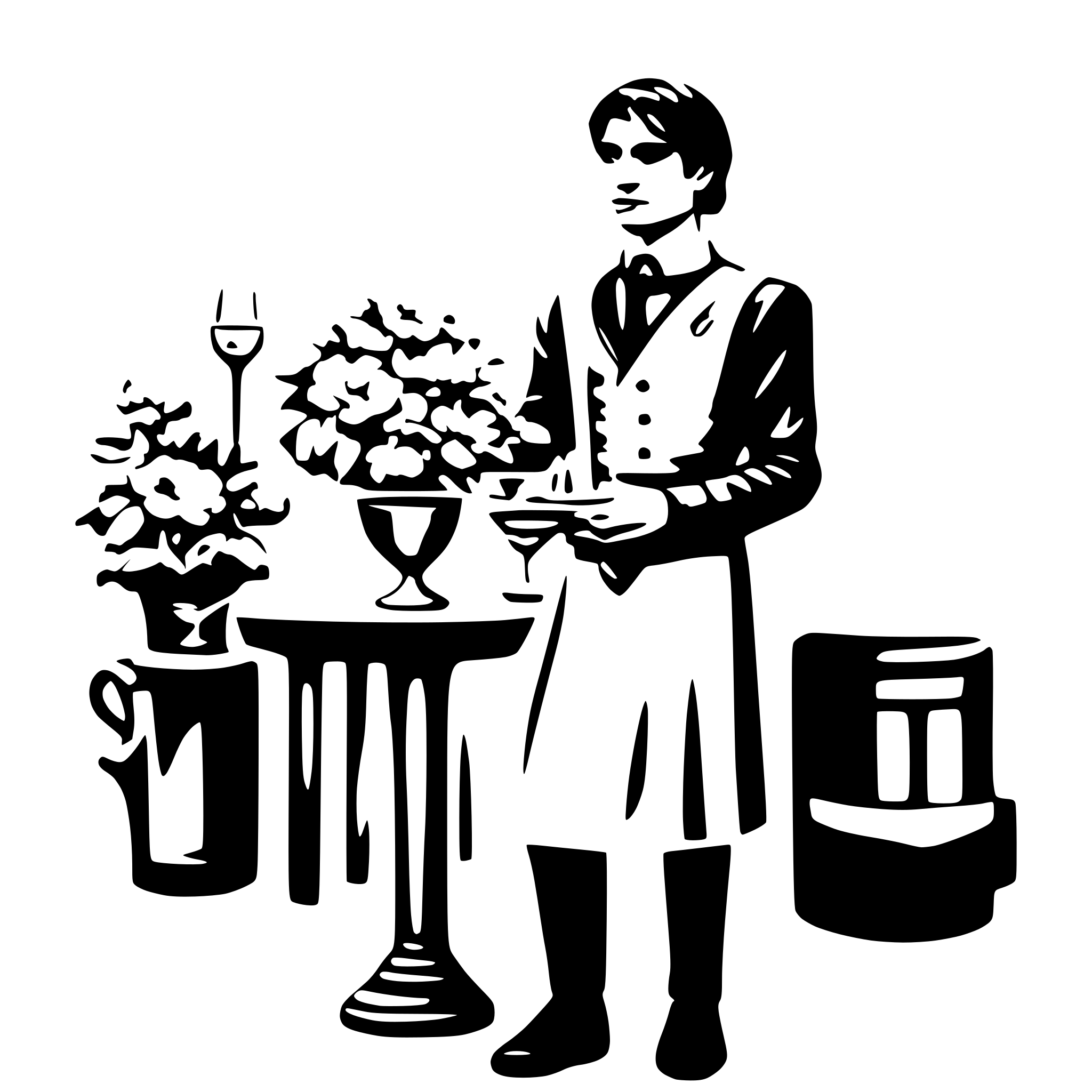 AI-generated SVG of a italian waiter and flowers in style of rome art AI-generated SVG of a italian waiter and flowers in style of rome art