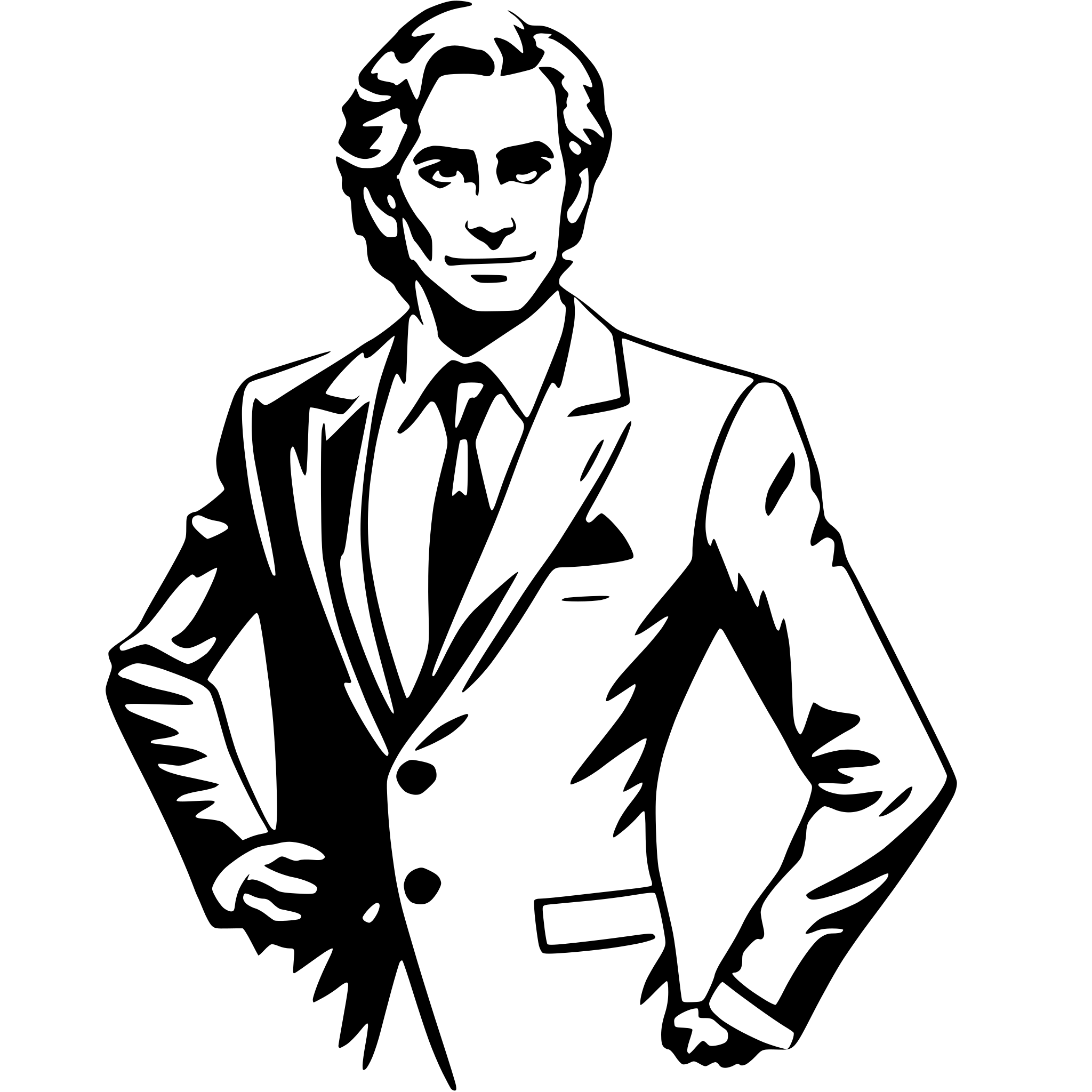 AI-generated SVG of 'Experienced Professional: A confident, mature man in a blazer, tie, and formal attire, with neatly groomed hair, a knowledgeable expression, and a strong, professional posture.'