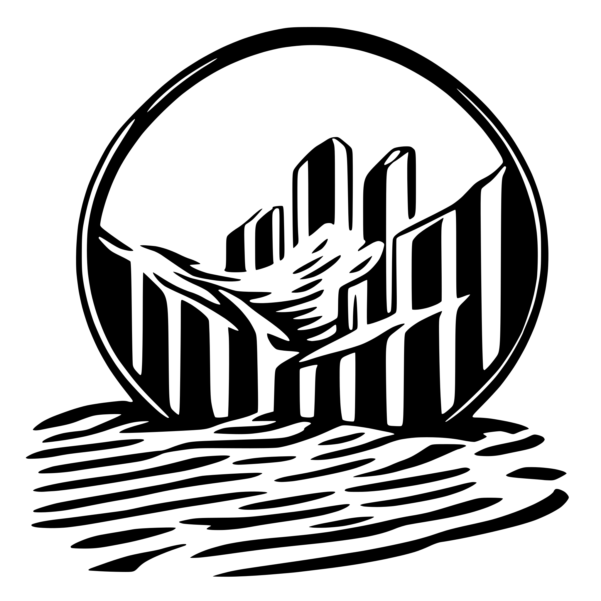 AI-generated SVG of a cirular dark waving lines