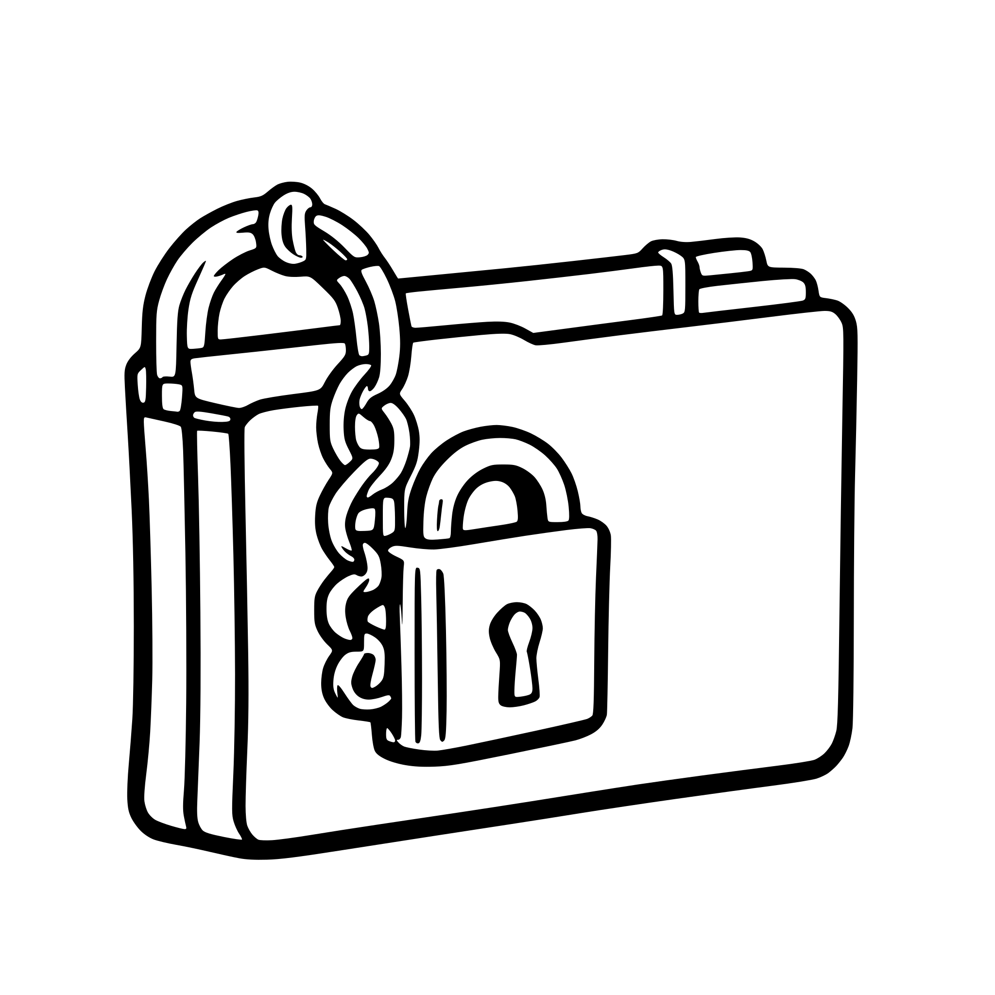 AI-generated SVG of 'folder in chain with lock'