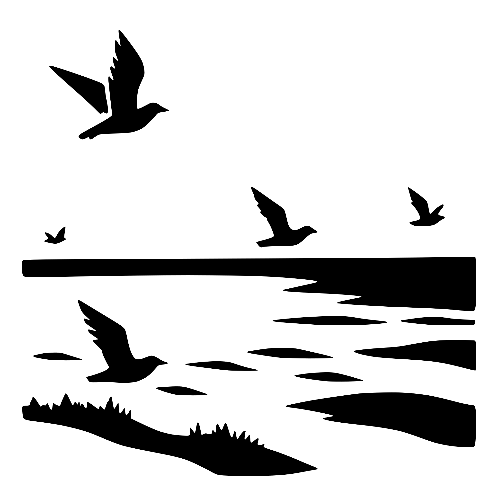 AI-generated SVG of 'seagulls flying over ocean'