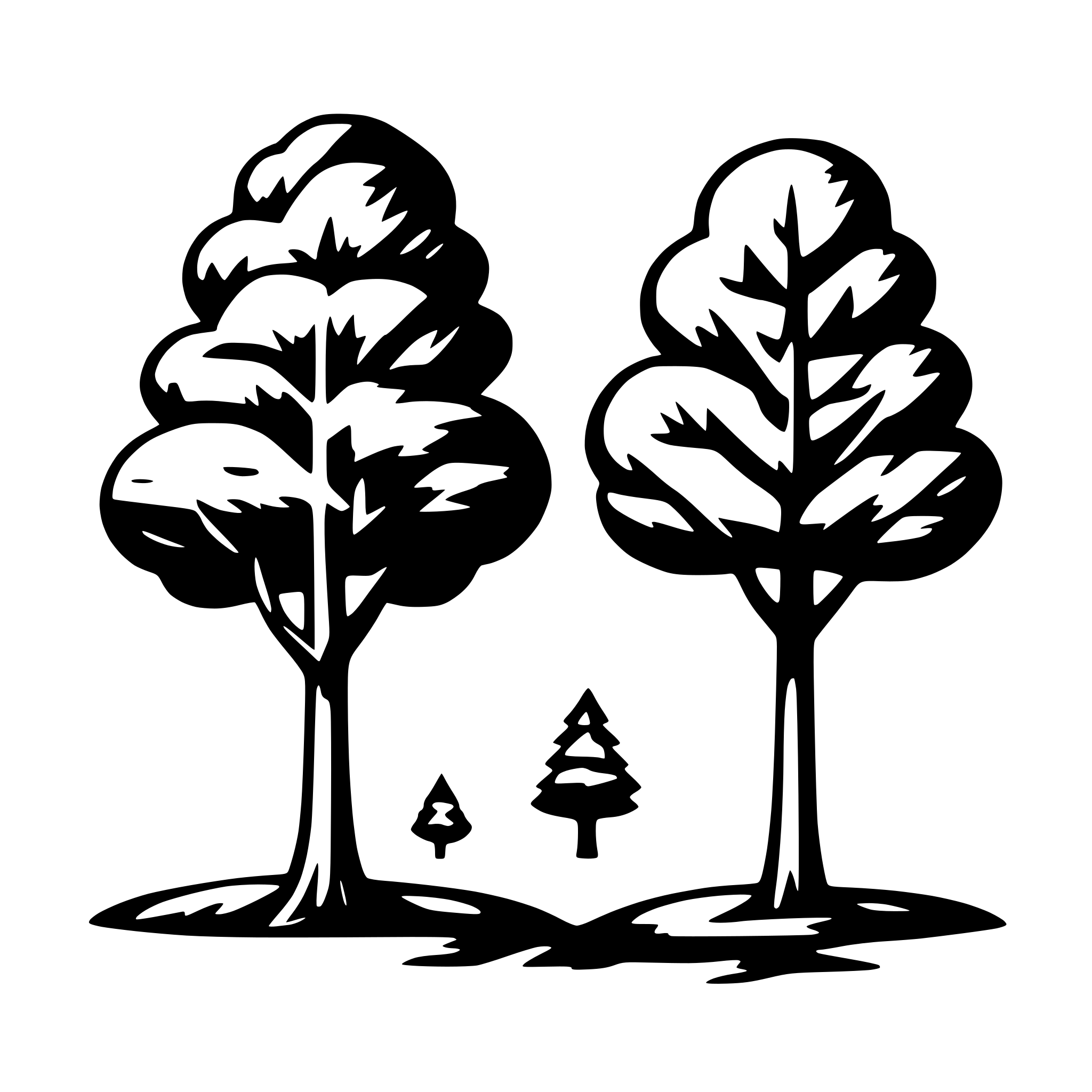 AI-generated SVG of '2d simple trees'
