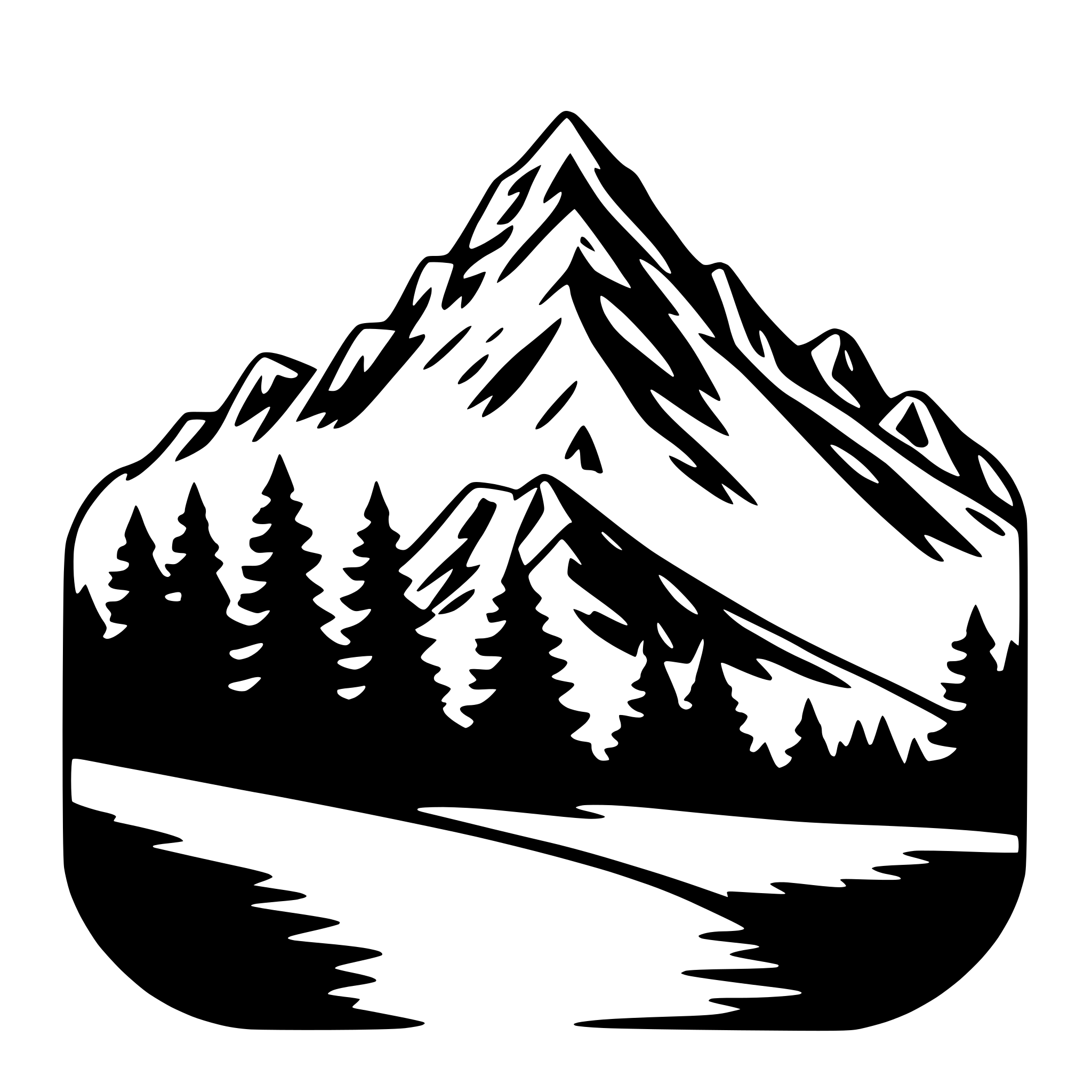 AI-generated SVG of a mountain peaks