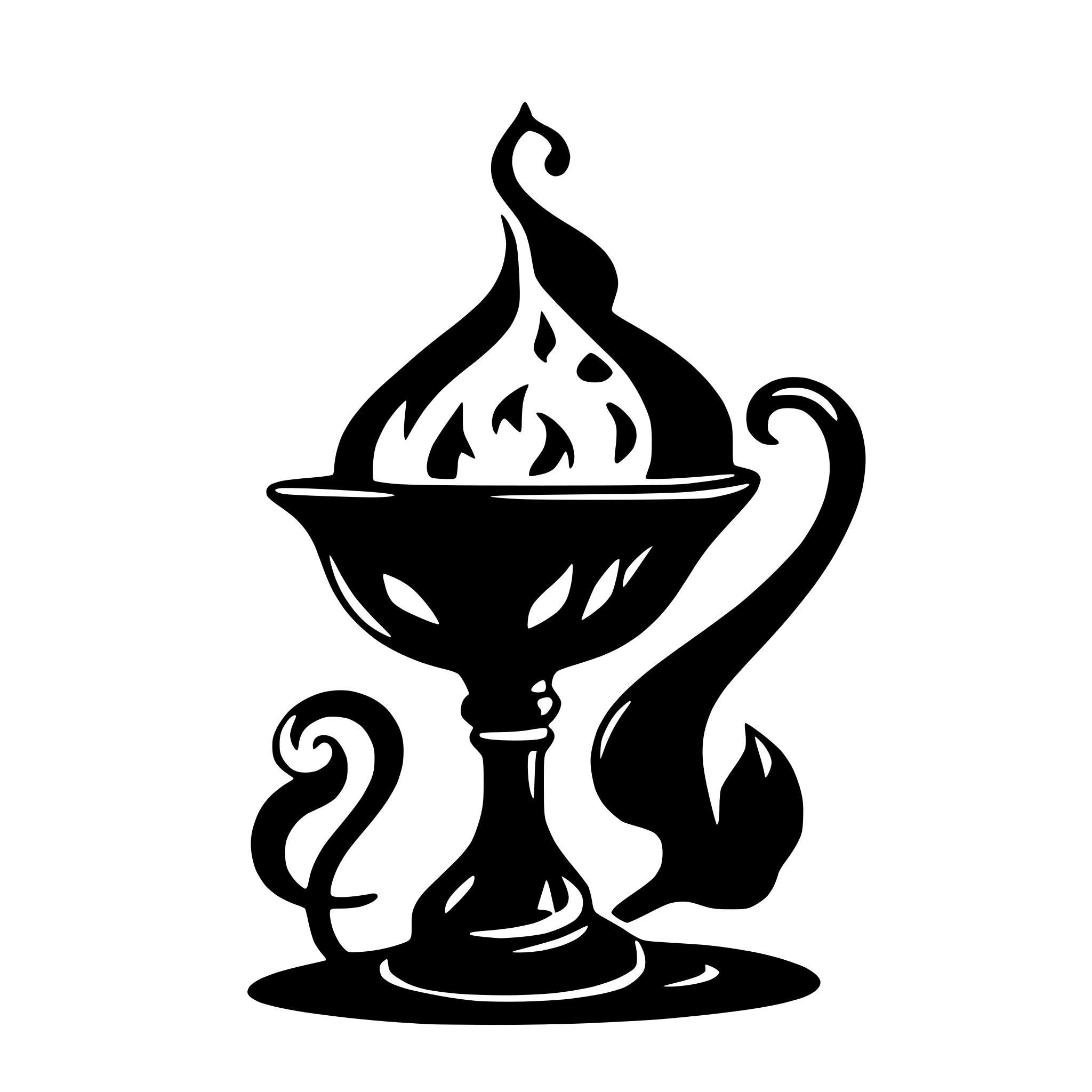AI-generated SVG of a cute outlined genie lamp with small curls of smoke rising, forming tiny hearts