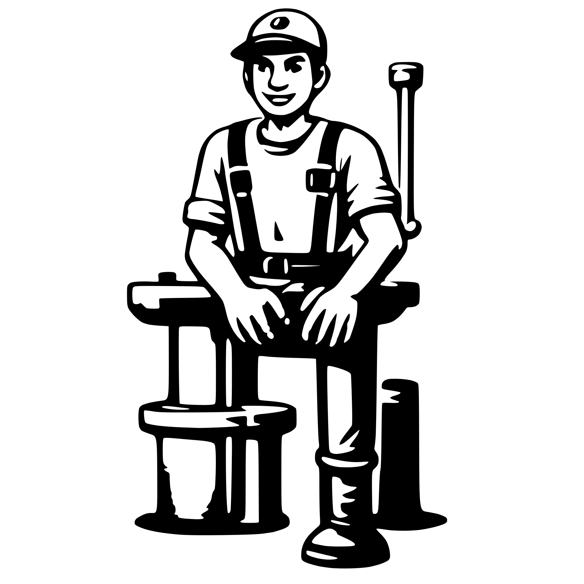 AI-generated SVG of a plumber