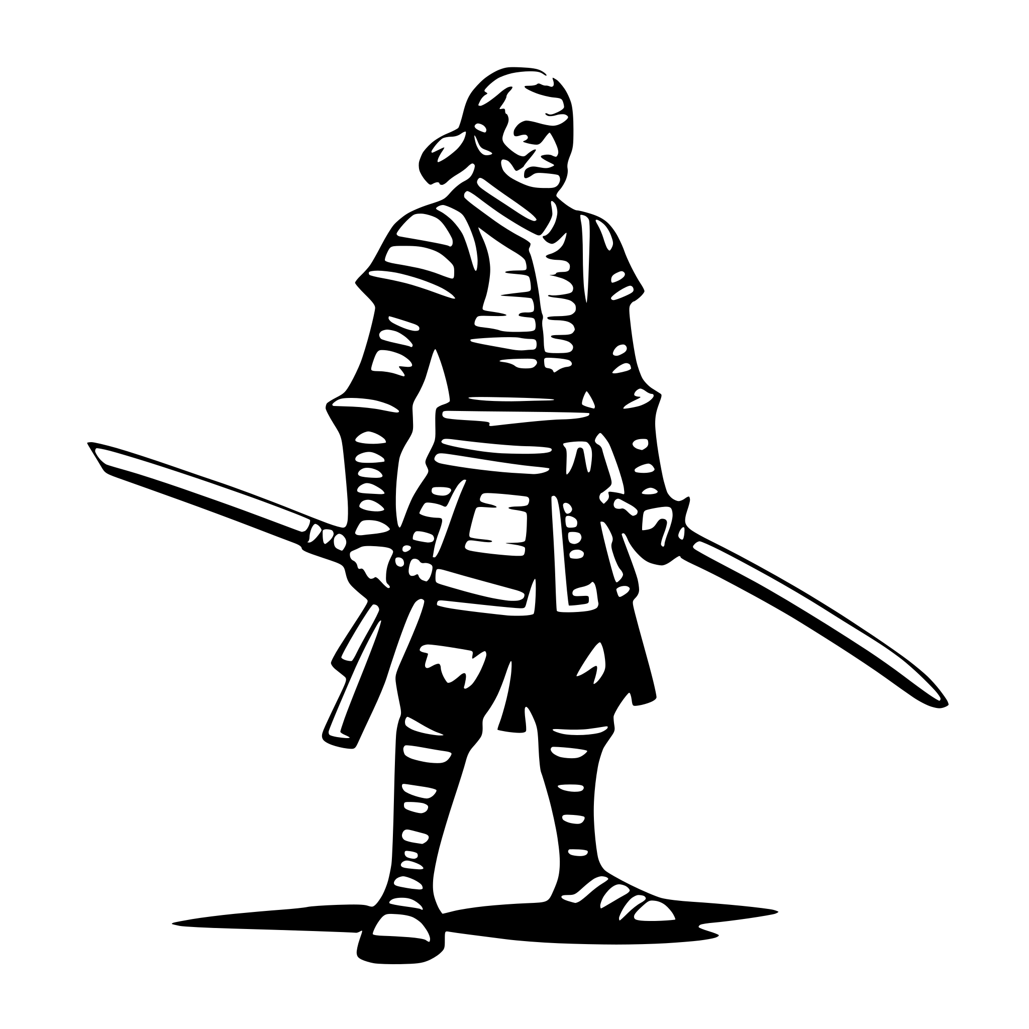 AI-generated SVG of a Old samurai